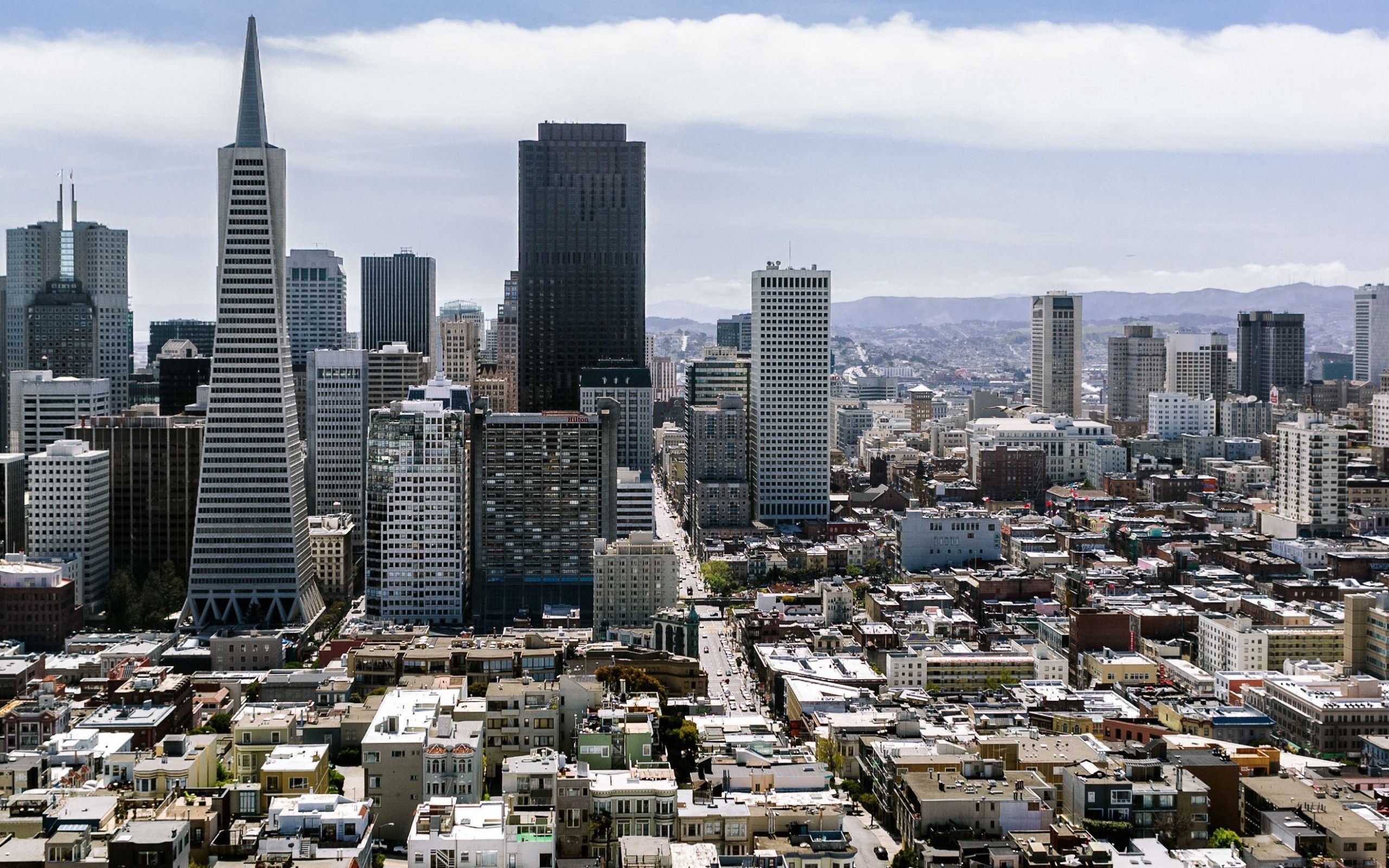 Handy-Wallpaper Wolkenkratzer, Blick Von Oben, Panorama, Städte, San Francisco kostenlos herunterladen.
