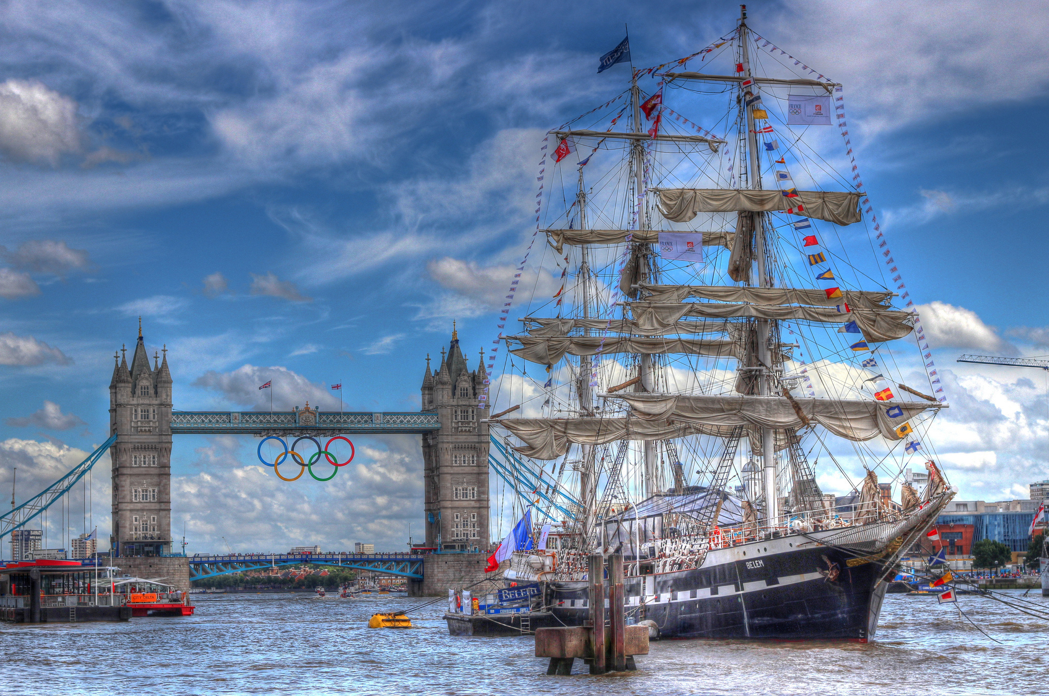 olympics, london, vehicles, ship, bridge, hdr, tower bridge