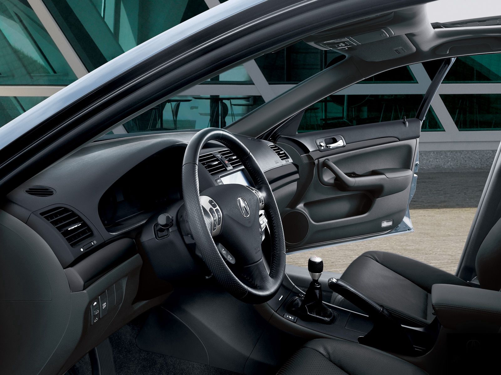 black, steering wheel, acura, interior, cars, rudder, salon, 2006, tsx