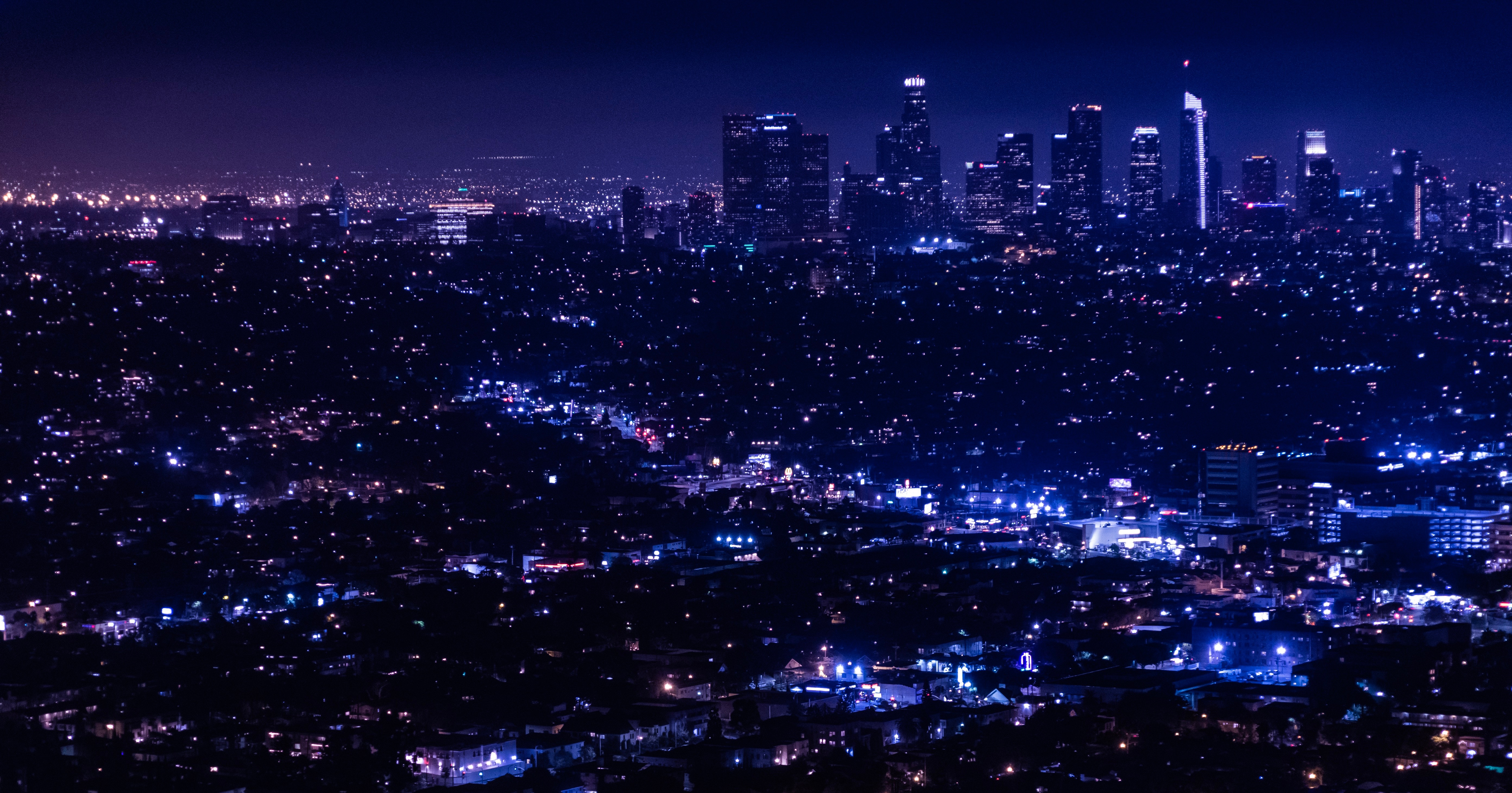 city lights, overview, cities, view from above, night city, review