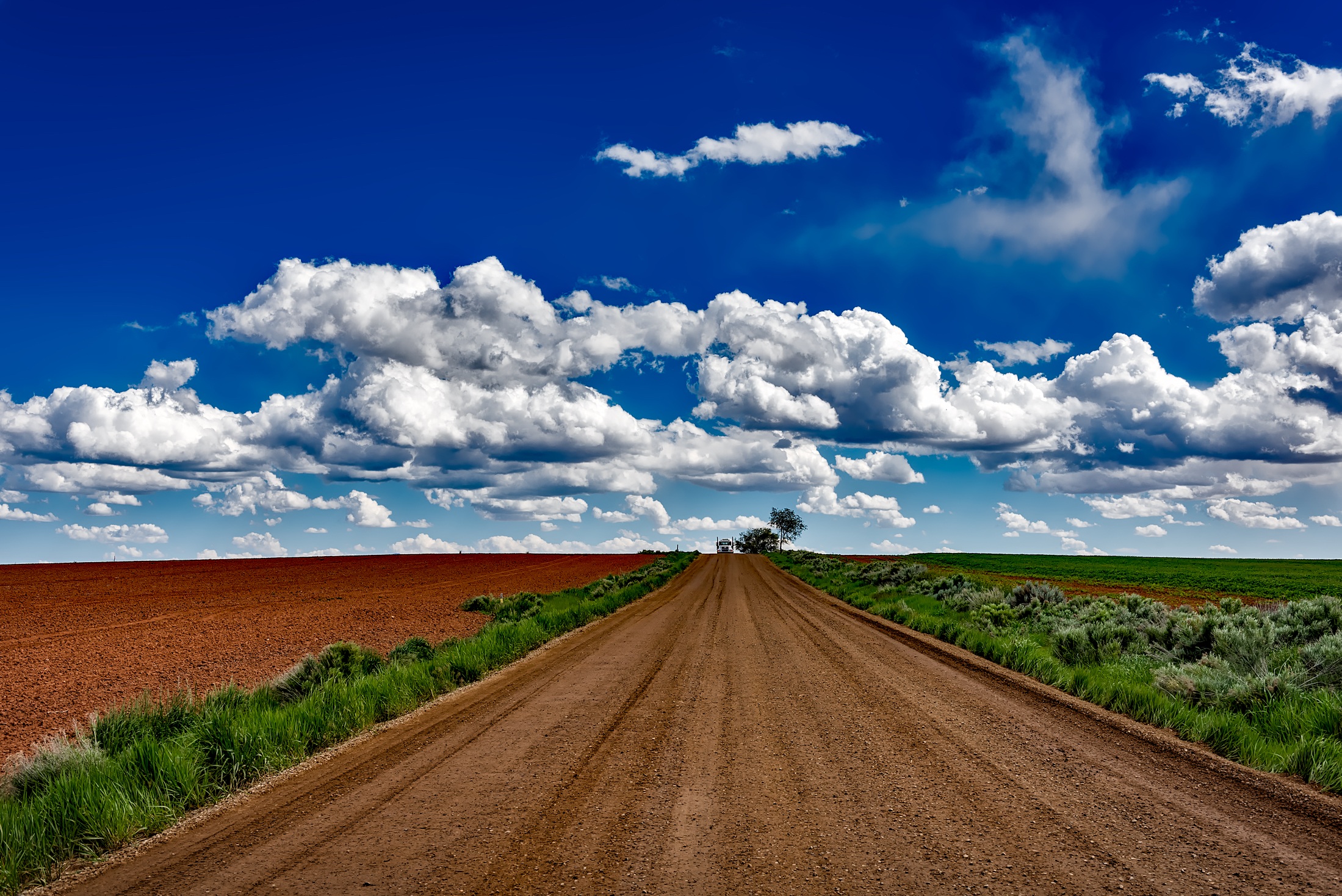 usa, man made, road, cloud, countryside, dirt road, field, landscape, sky HD wallpaper