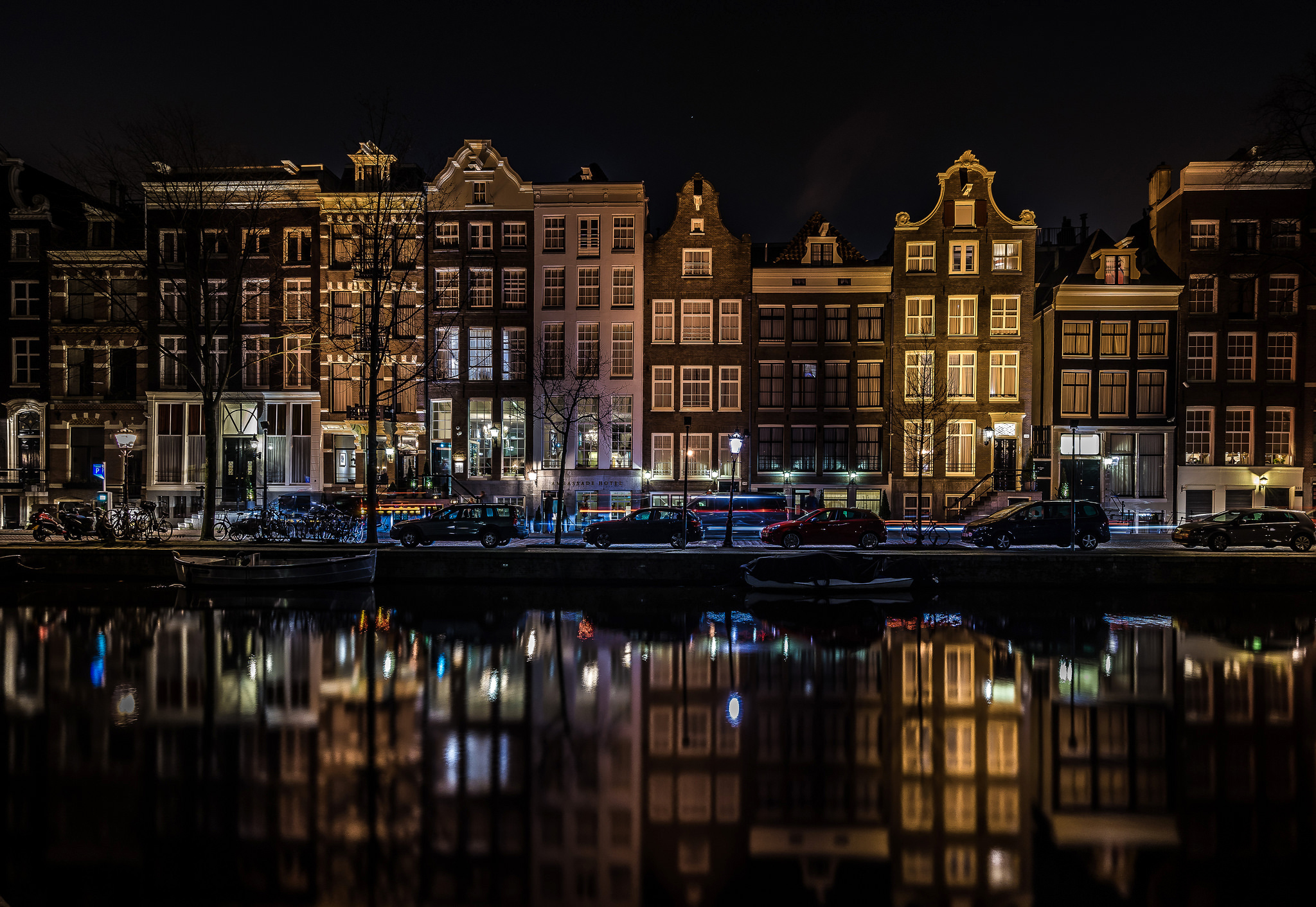 388518 завантажити шпалери створено людиною, амстердам, канал, будинок, світло, нідерланди, ніч, рефлексія, міста - заставки і картинки безкоштовно