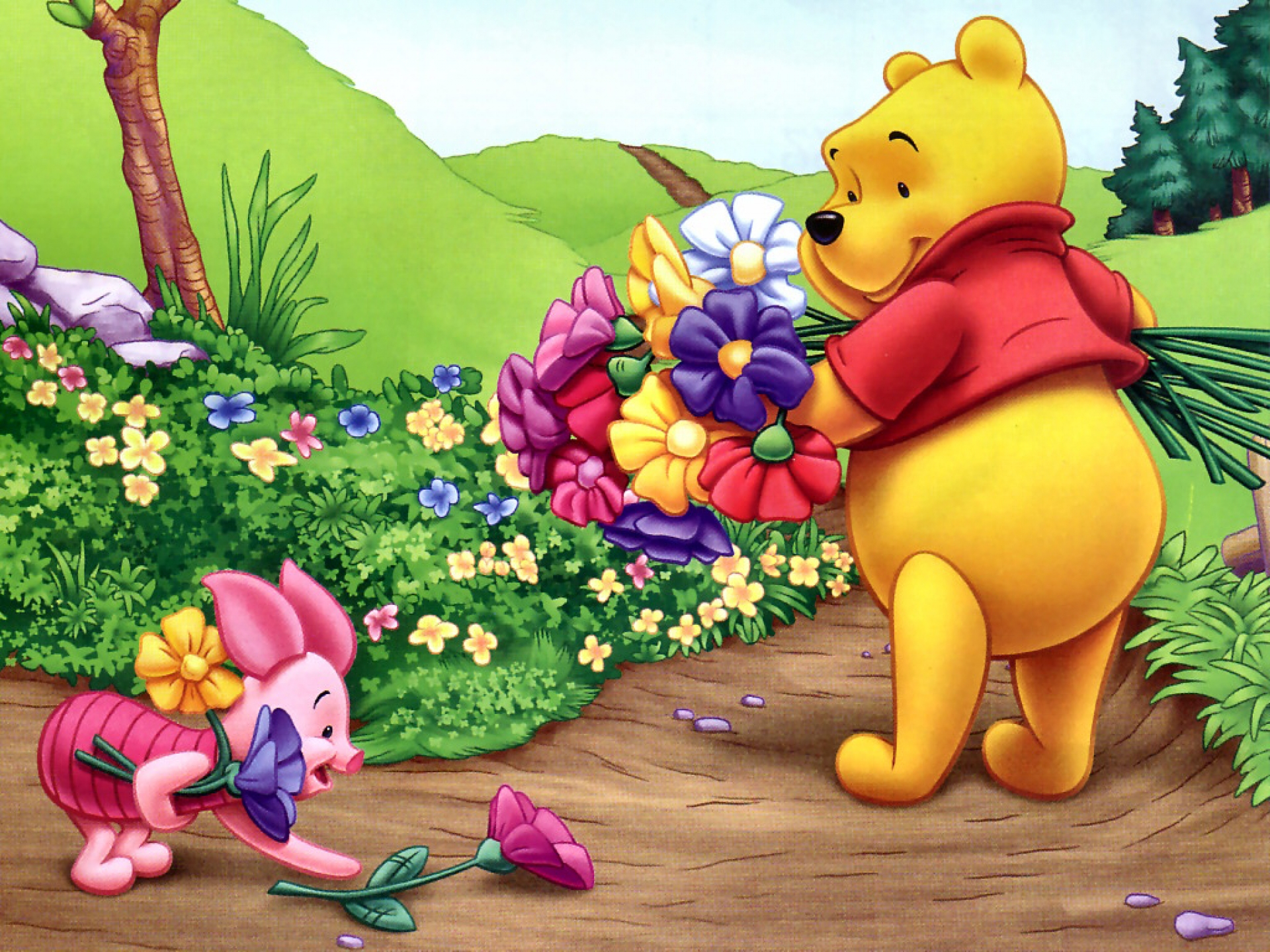 winnie the pooh, flower, tv show, piglet (winnie the pooh)
