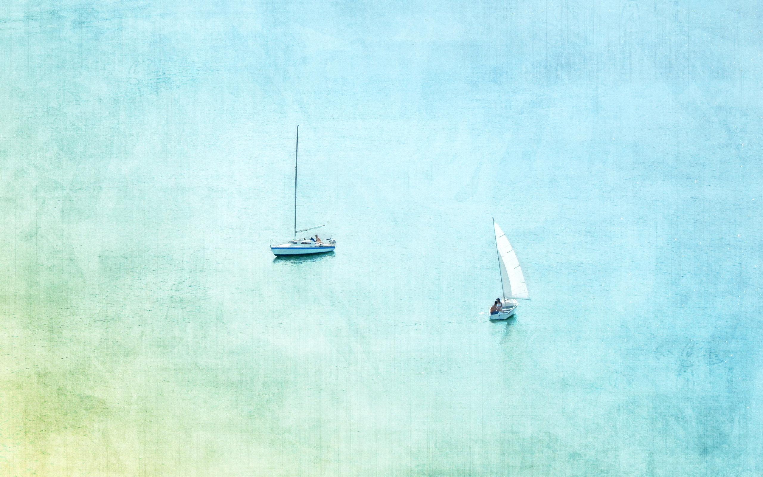 landscape, sea, yachts, turquoise QHD