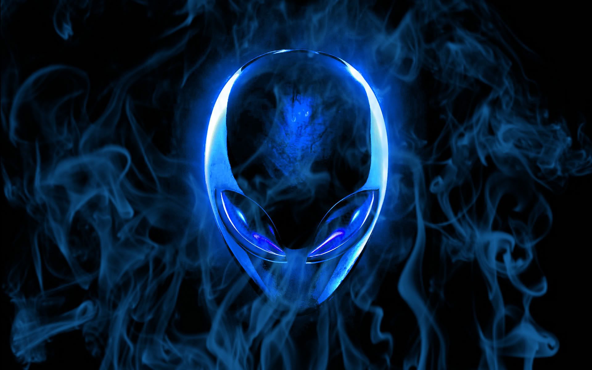 technology, alienware, blue, smoke Phone Background