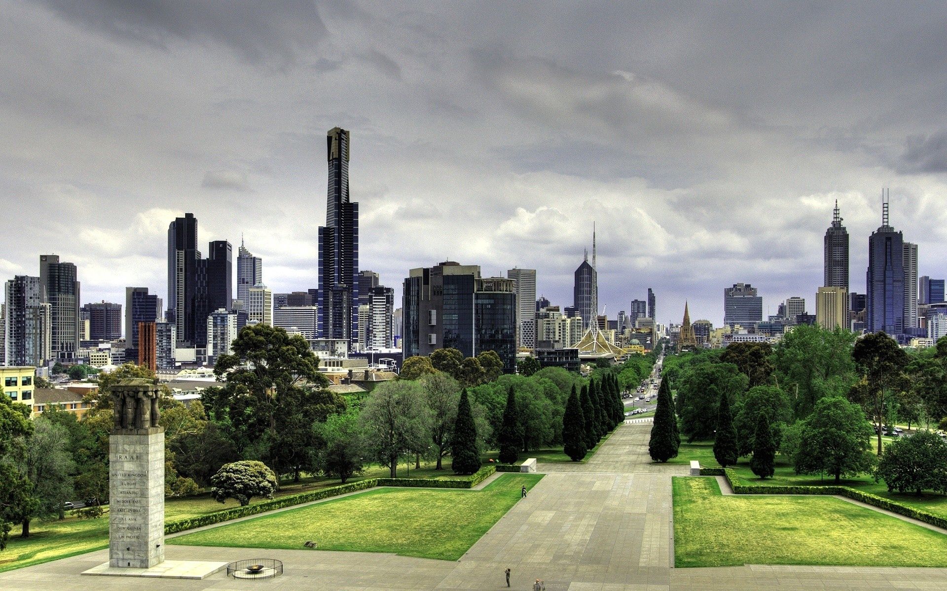 australia, cities, handsomely, nature, building, park, skyscrapers, stroll, it's beautiful, melbourne High Definition image