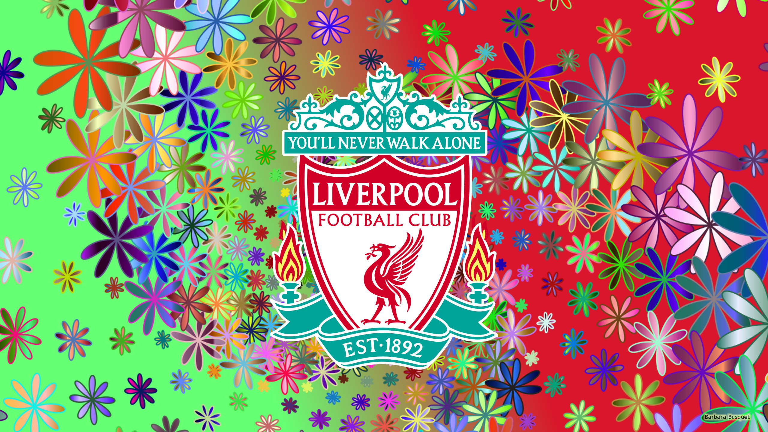 Новогодние обои футбольного клуба Liverpool