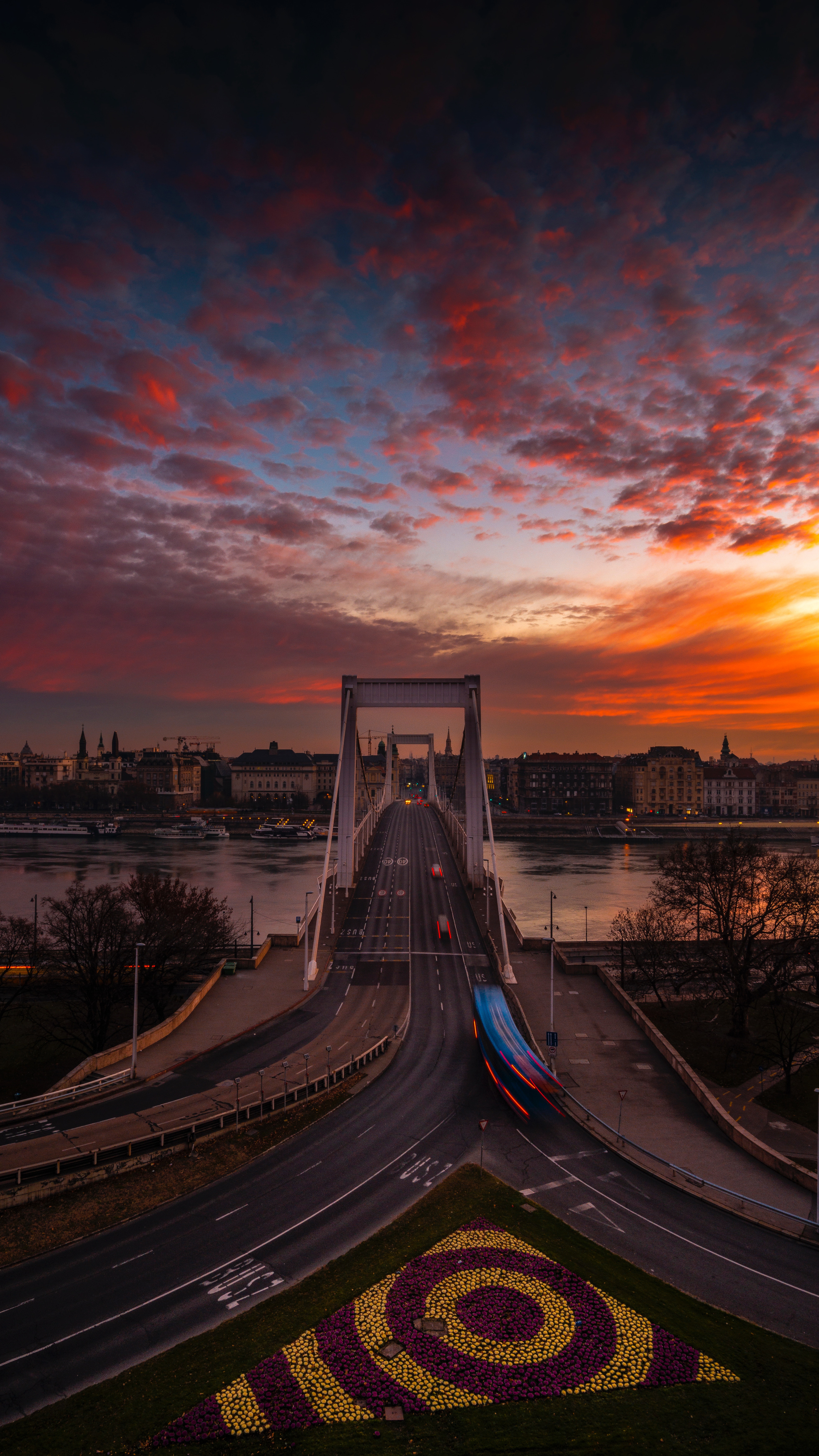 Download mobile wallpaper Budapest, Cities, Bridge, Hungary, City, Sunset for free.