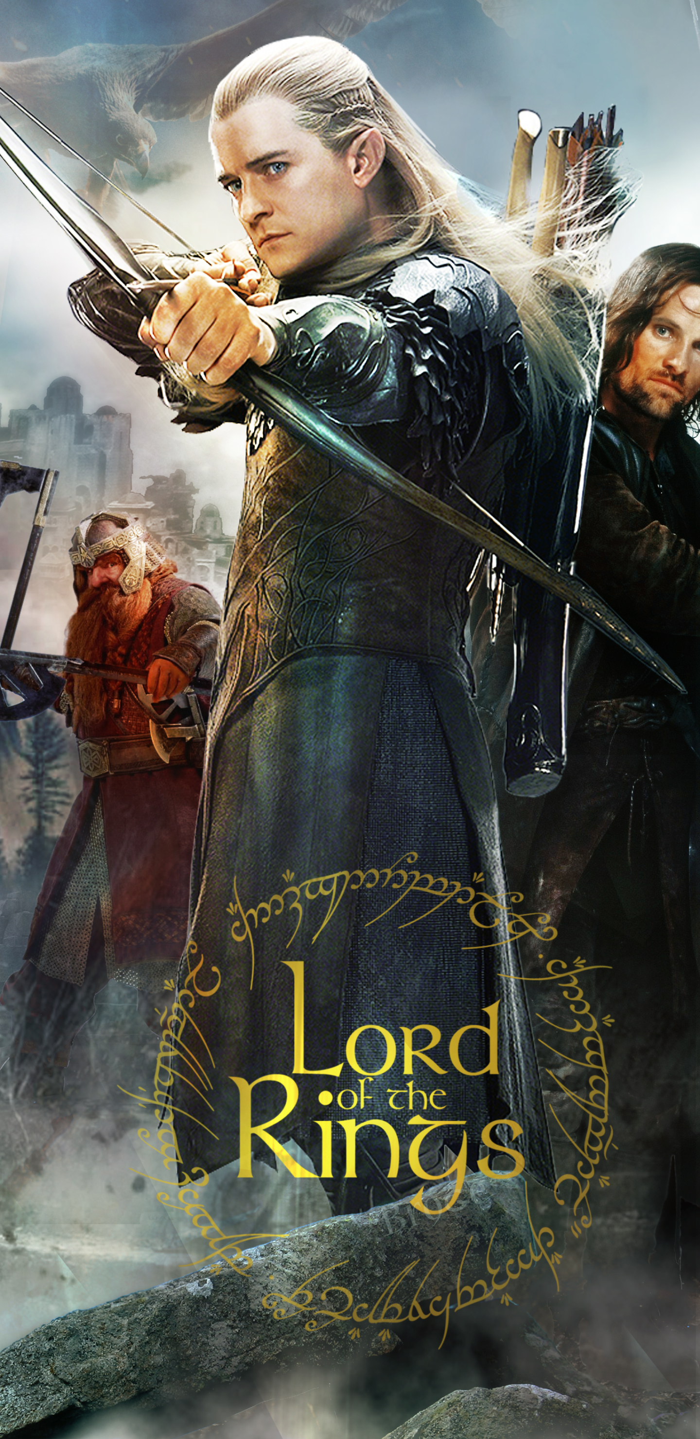 Lord of the Rings The Fellowship of the Ring Gandalf Gimli Hobbits Aragorn  Art | eBay