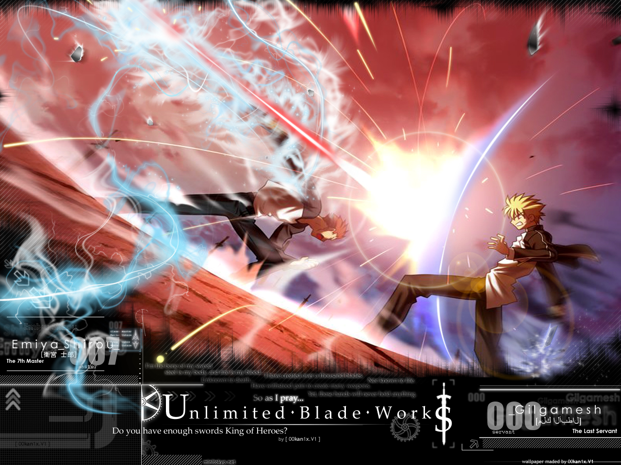 anime, fate/stay night: unlimited blade works, archer (fate/stay night), gilgamesh (fate series), shirou emiya Full HD