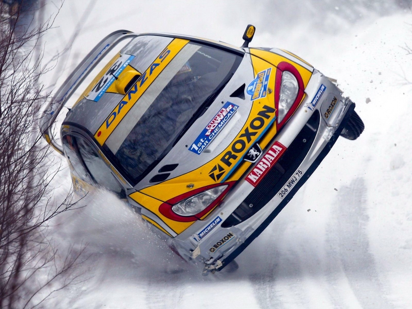 Handy-Wallpaper Transport, Winter, Sport, Auto, Peugeot, Rallye kostenlos herunterladen.