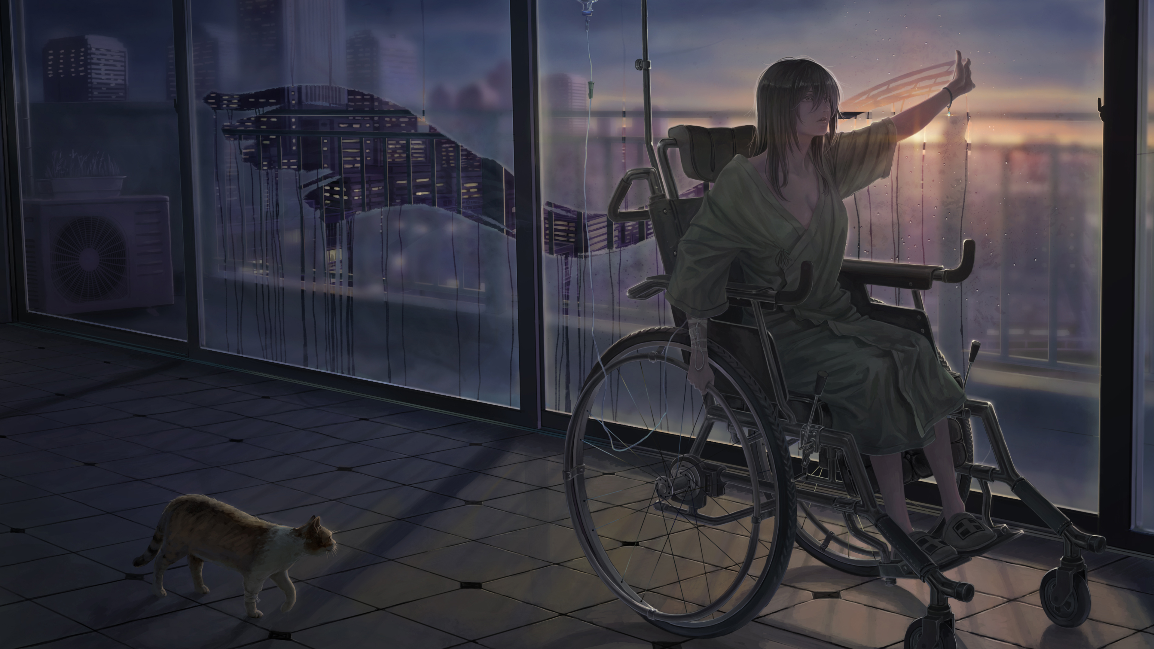 Девушка в инвалидной коляске арт
