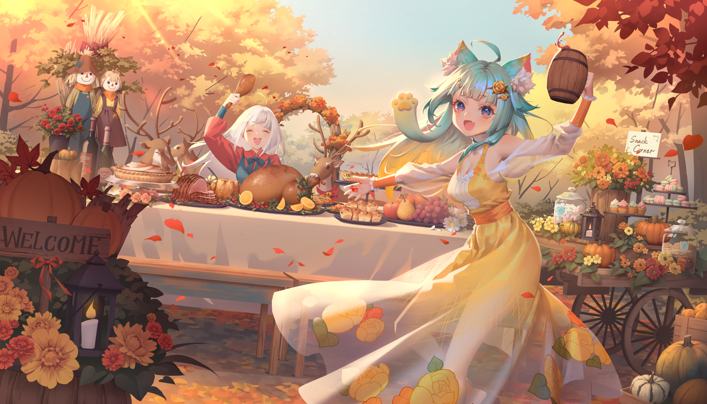 Anime Autumn Girl Scenery HD Wallpaper  1920x1080  ID55770   WallpaperVortexcom