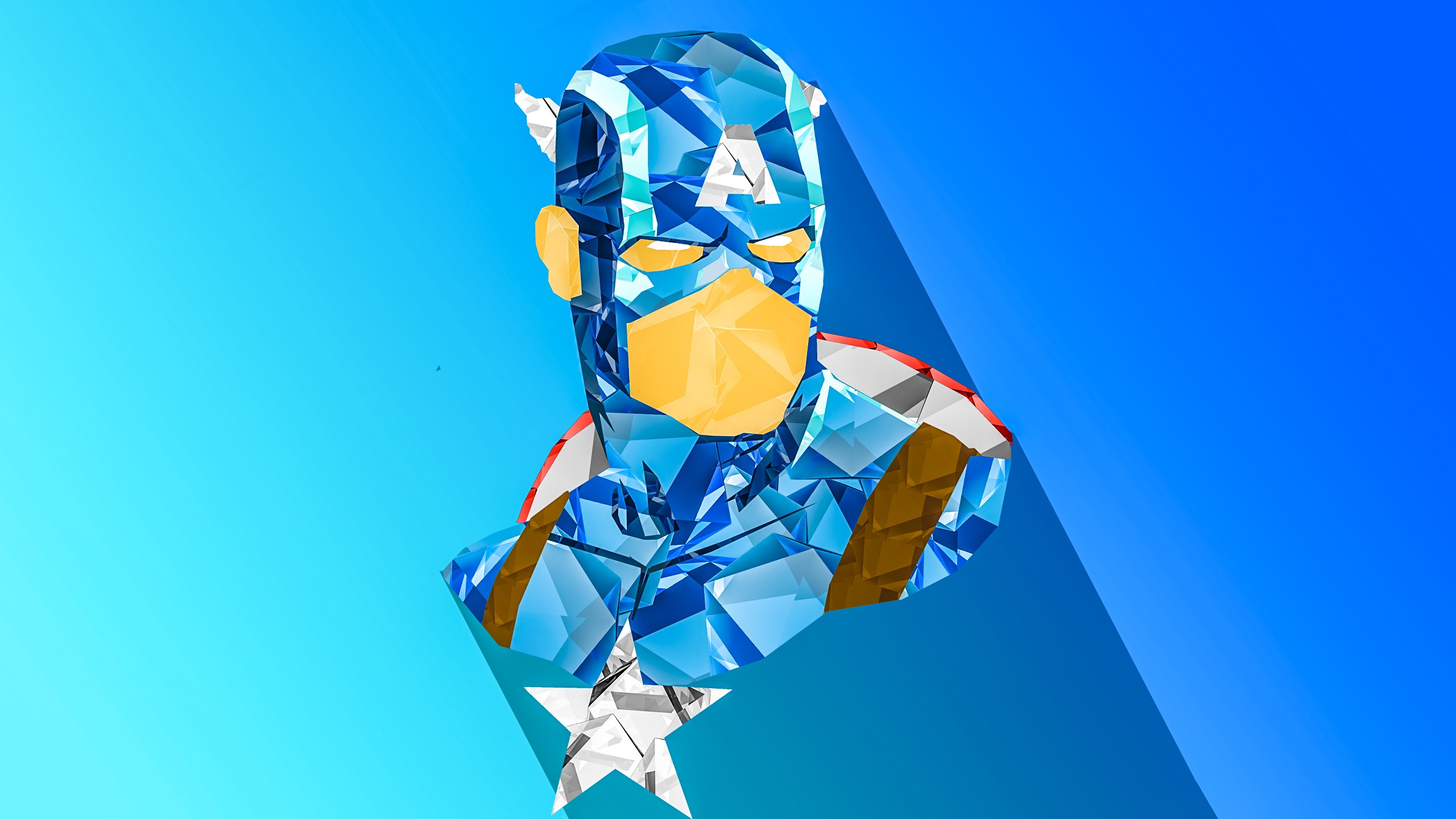 captain america, abstract, facets, captain america: the winter soldier, comics, low poly