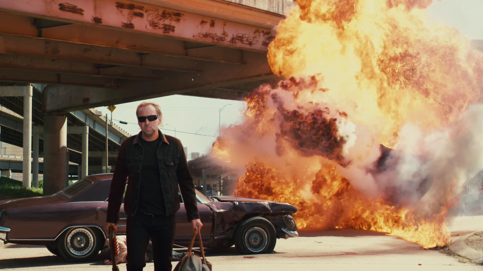 movie, drive angry, explosion, fire, nicolas cage wallpaper for mobile