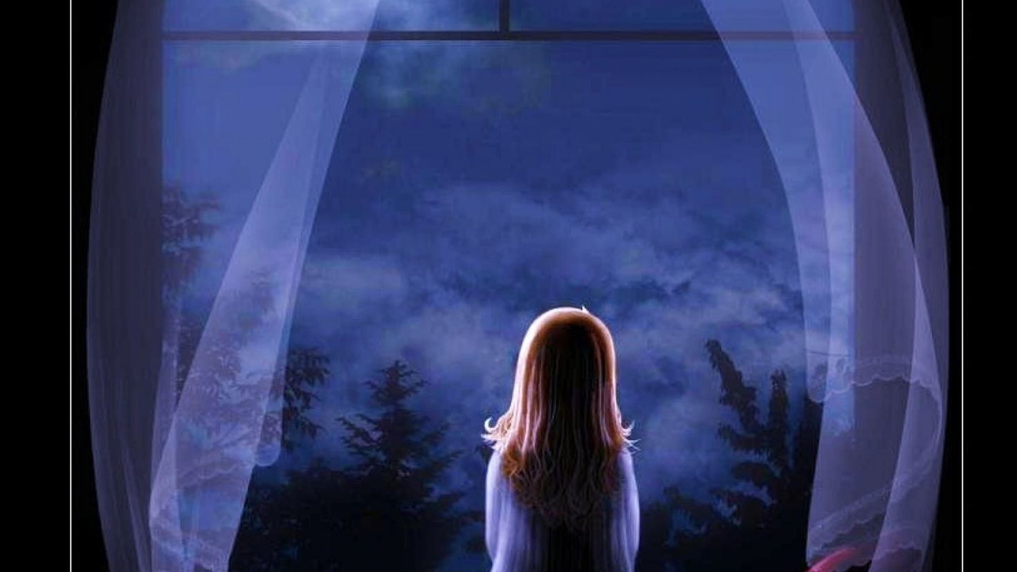 Ночь окно фэнтези. Девушка у окна Луна. Дева возле окна .Луна звёзды. Когда уйдет луна