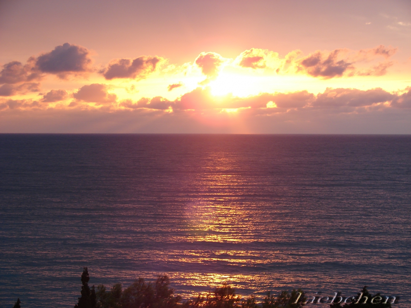 Download mobile wallpaper Sun, Landscape, Sunset, Sky, Sea for free.