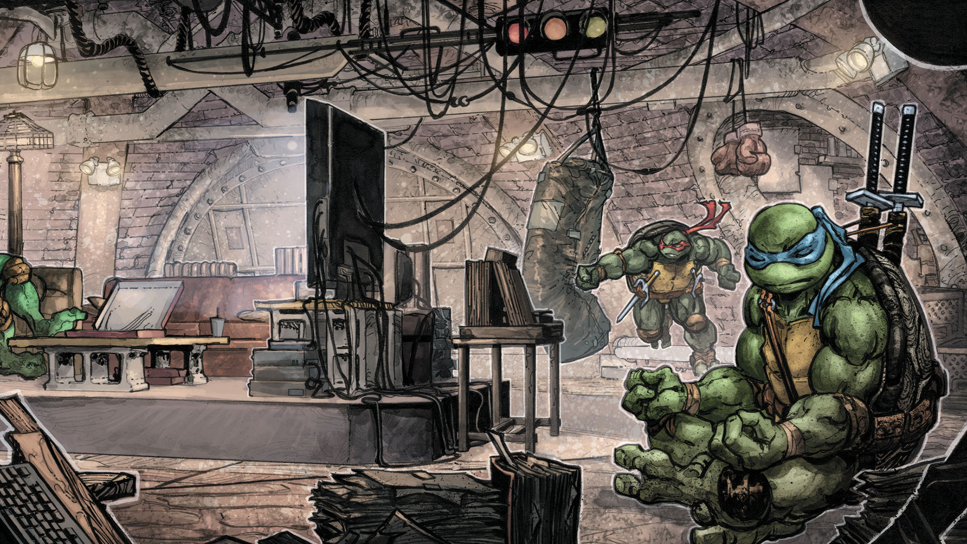 876969 Hintergrundbild herunterladen comics, teenage mutant hero turtles, leonardo (tmnt), meditation, raffael (tmnt), teenage mutant ninja turtles - Bildschirmschoner und Bilder kostenlos