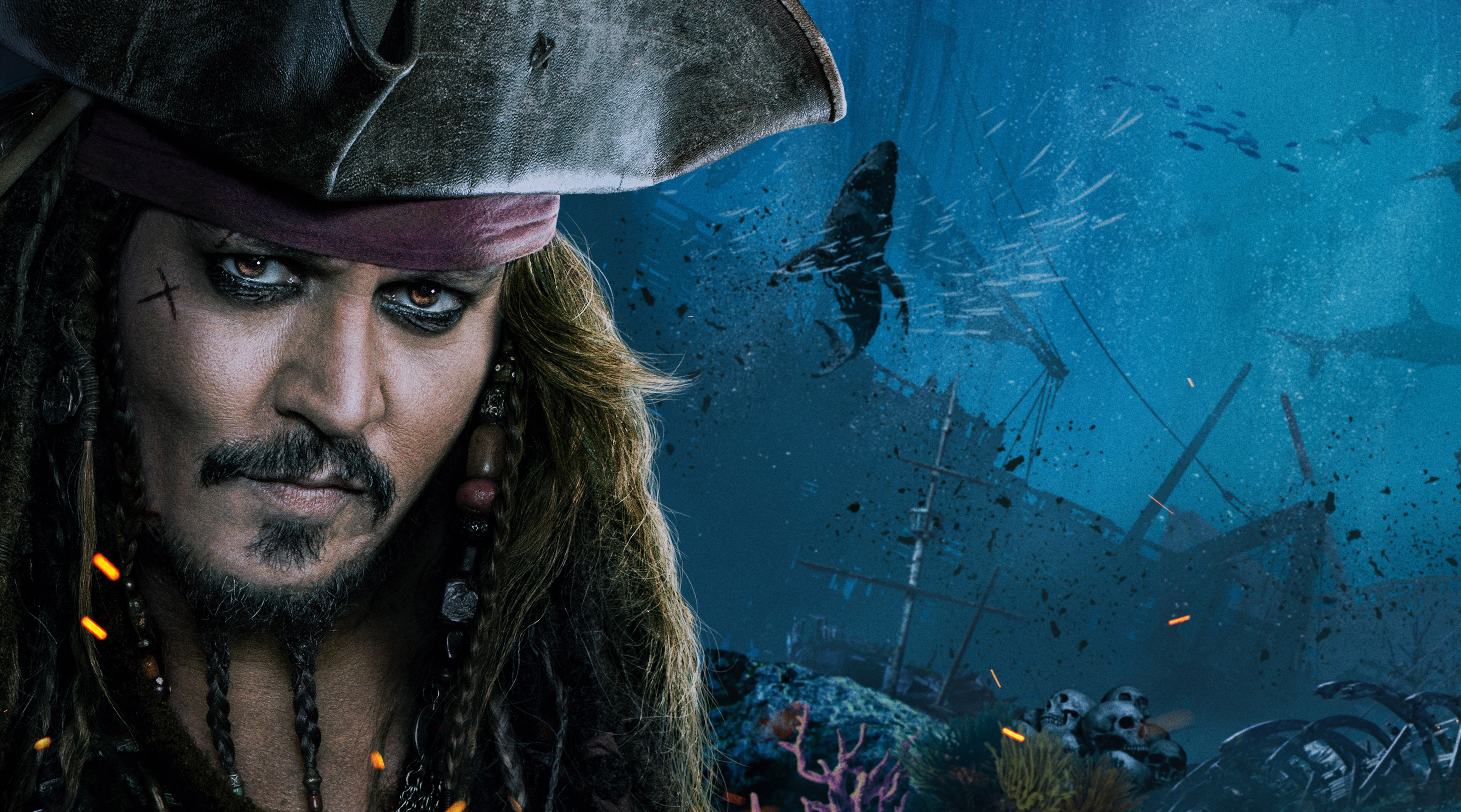 movie, pirates of the caribbean: dead men tell no tales, jack sparrow, johnny depp Full HD