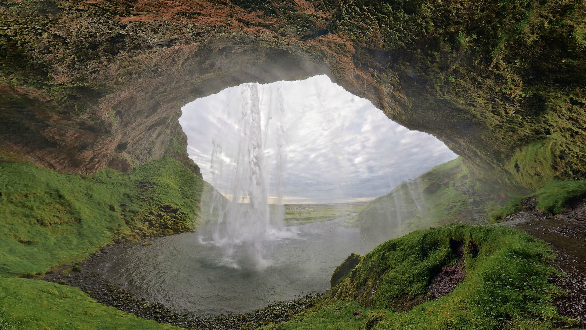 125132 télécharger le fond d'écran islande, nature, cascade, mousse, la grotte, grotte - économiseurs d'écran et images gratuitement