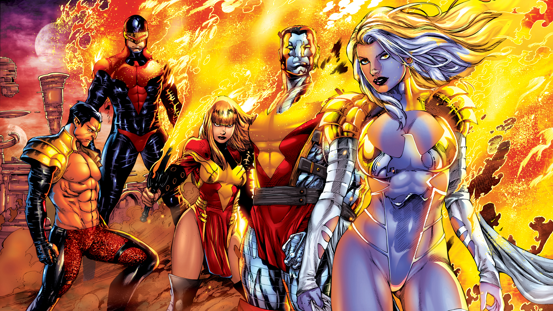 comics, x men, colossus, cyclops (marvel comics), emma frost, namor the sub mariner, phoenix (marvel comics)