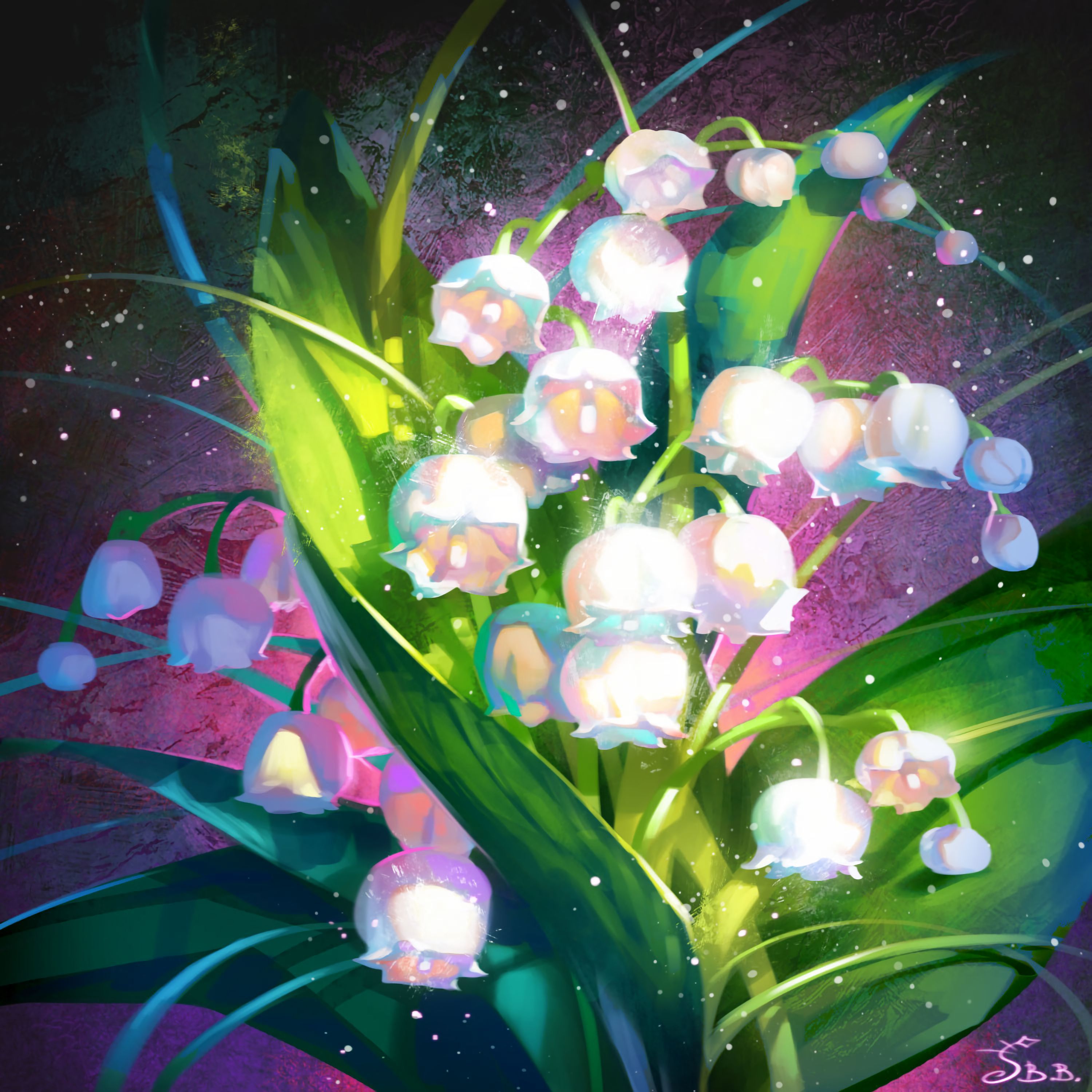 lily of the valley, flowers, art, bouquet Smartphone Background