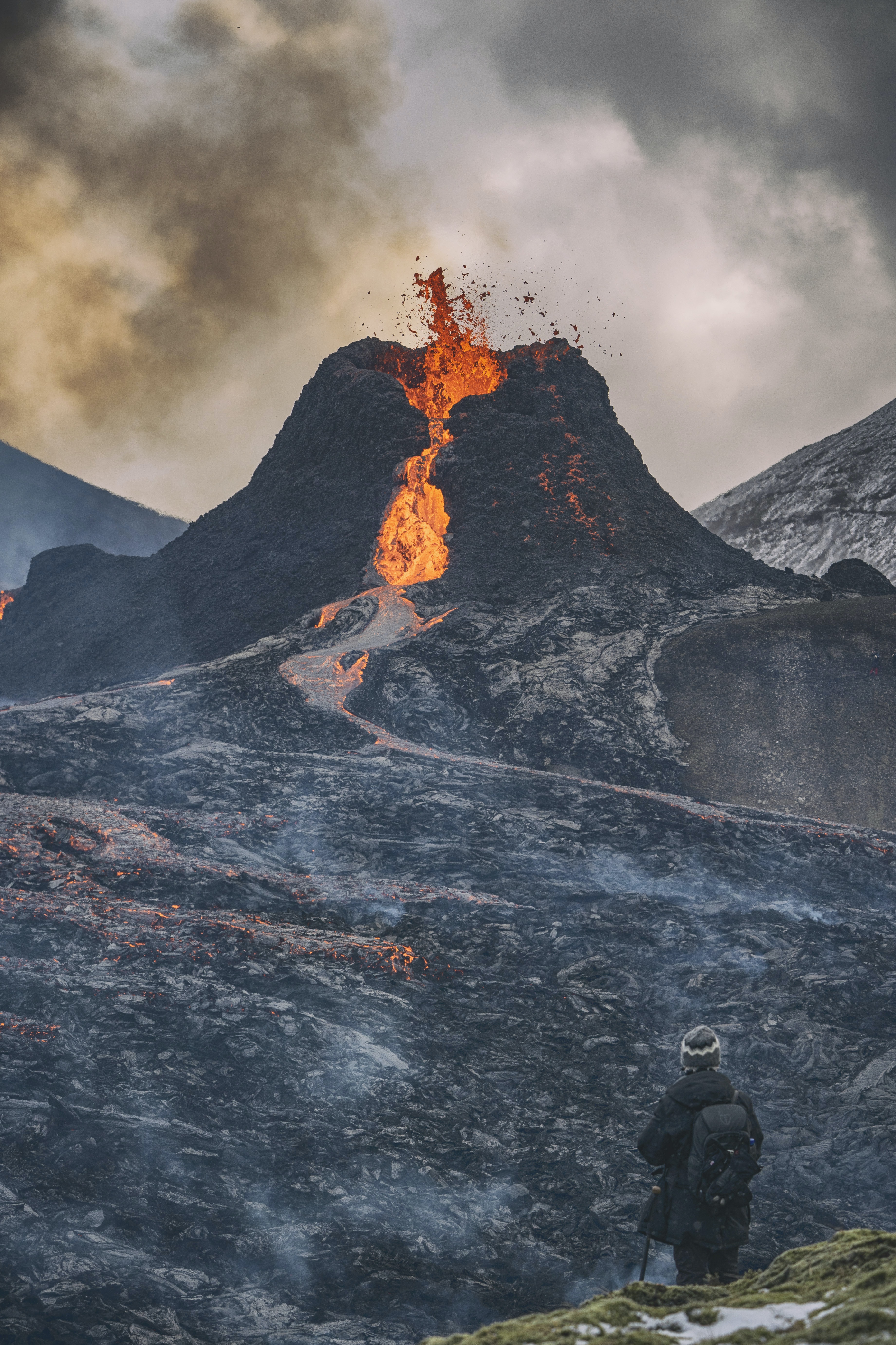 volcano, hot, eruption, nature, lava