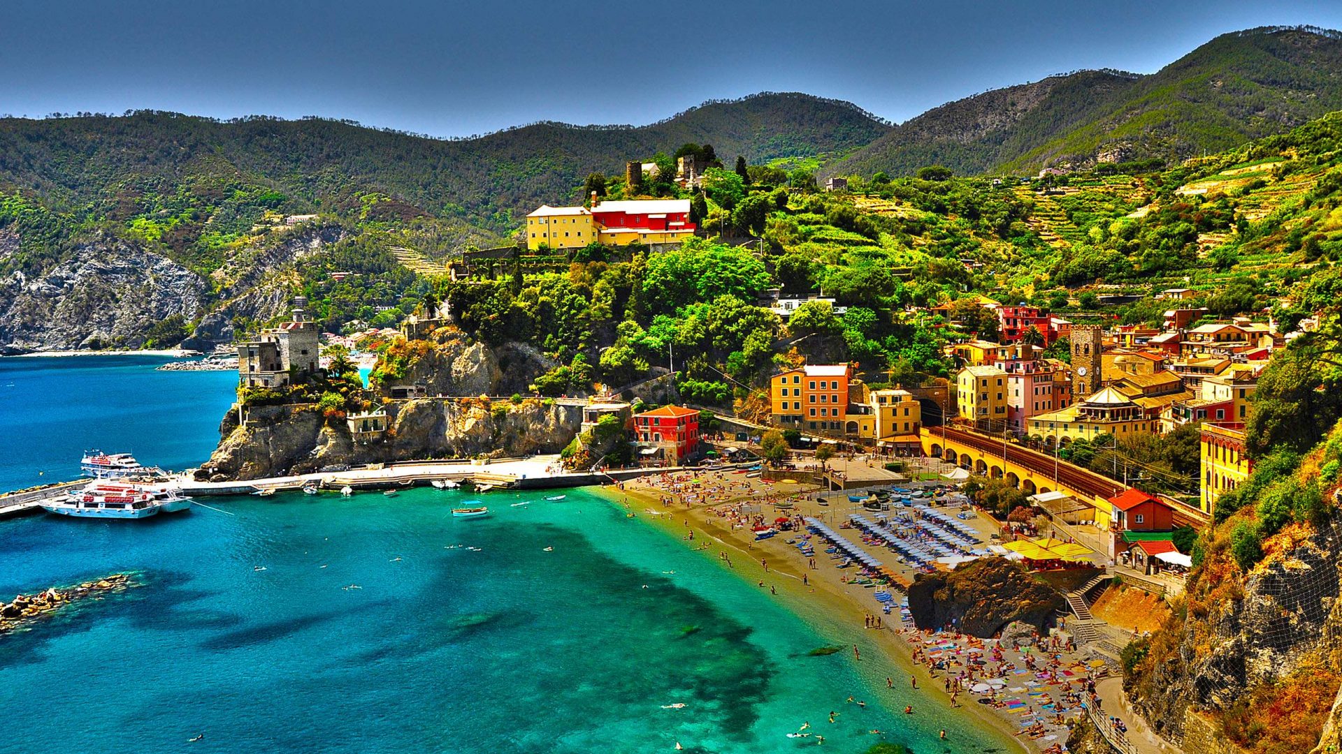 Download mobile wallpaper Italy, Coast, Ocean, Coastline, Town, Man Made, Monterosso Al Mare, Towns for free.