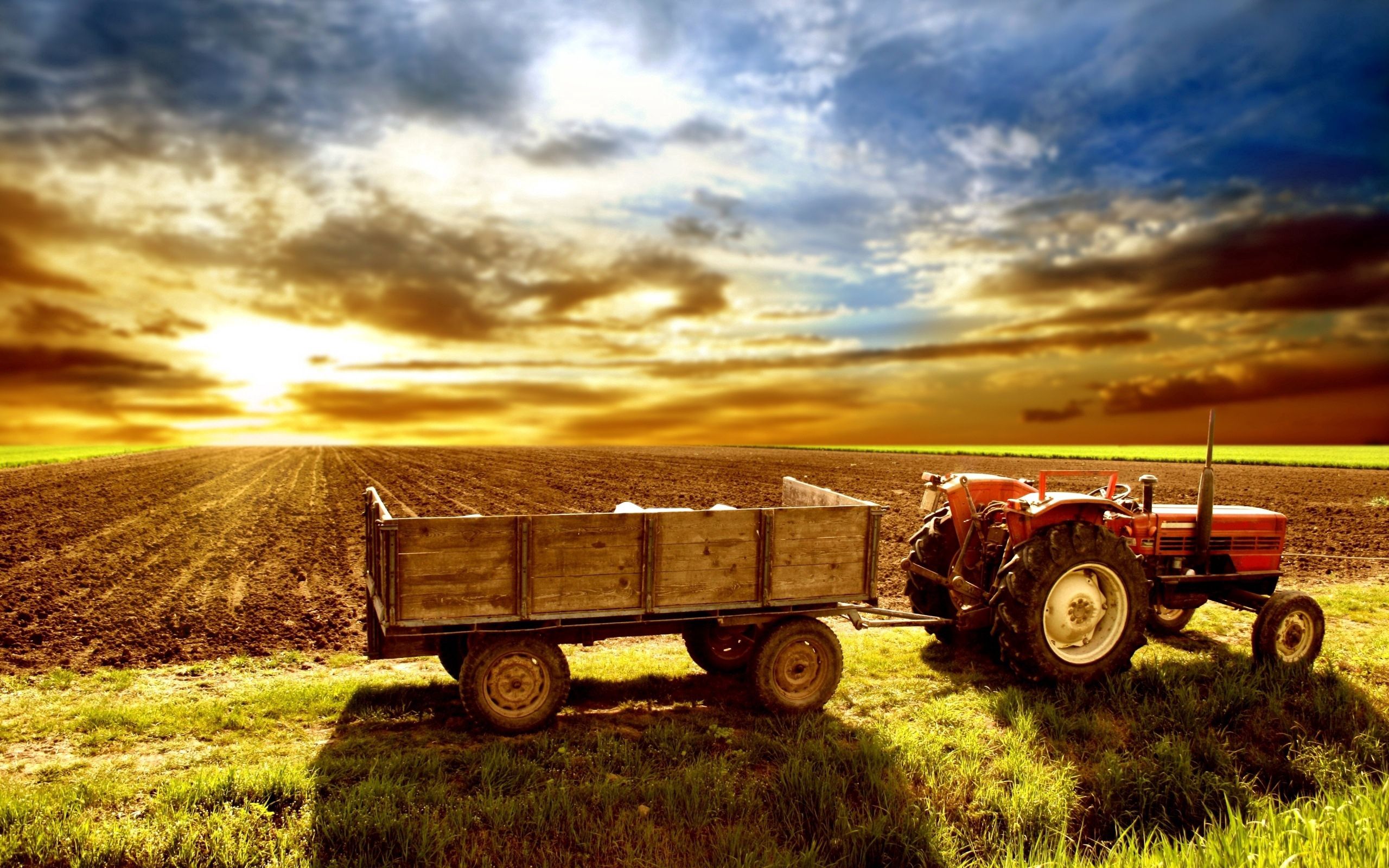 133148 Hintergrundbild herunterladen feld, natur, traktor, landwirtschaft, ackerland - Bildschirmschoner und Bilder kostenlos