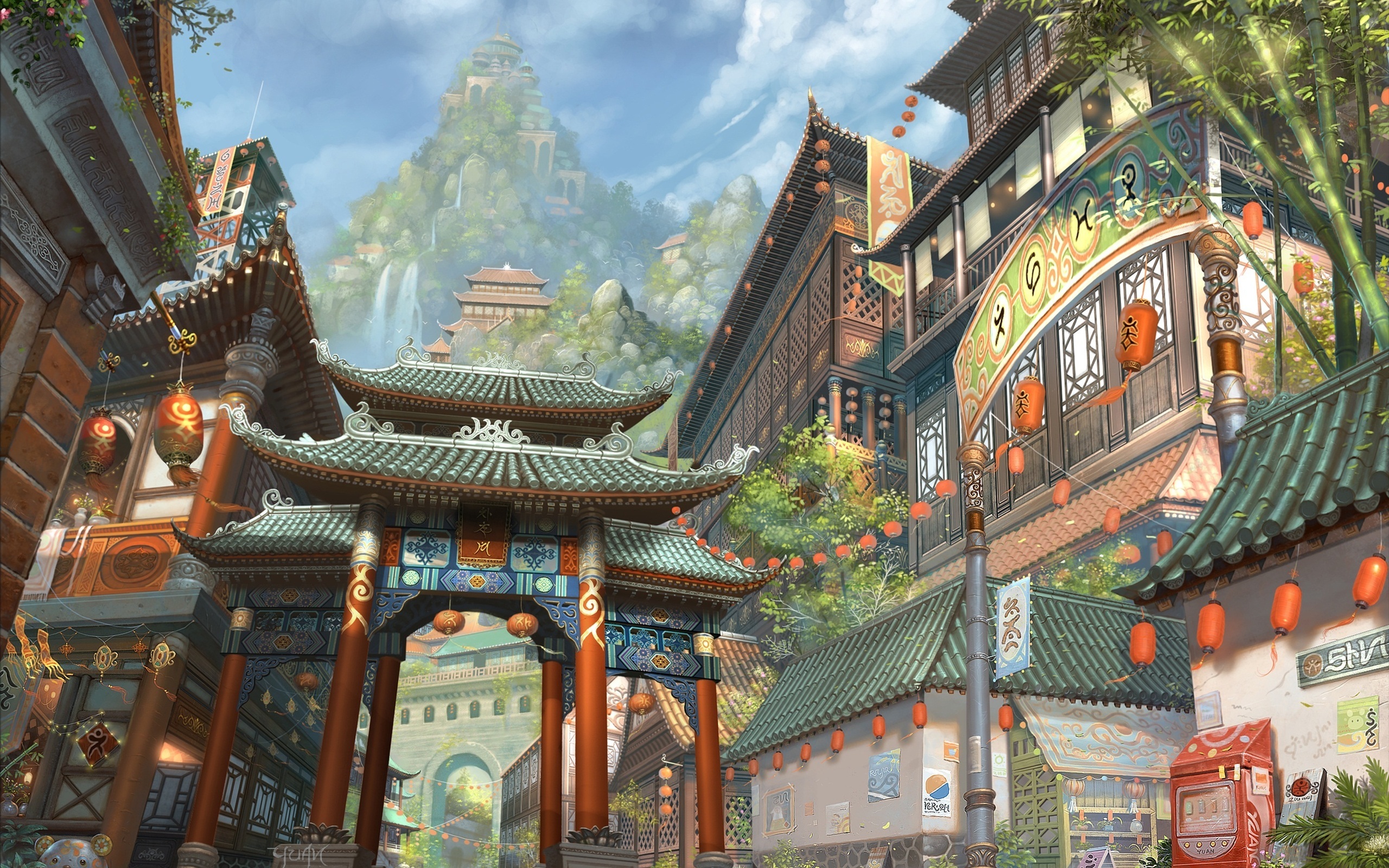 anime, cities, houses download HD wallpaper