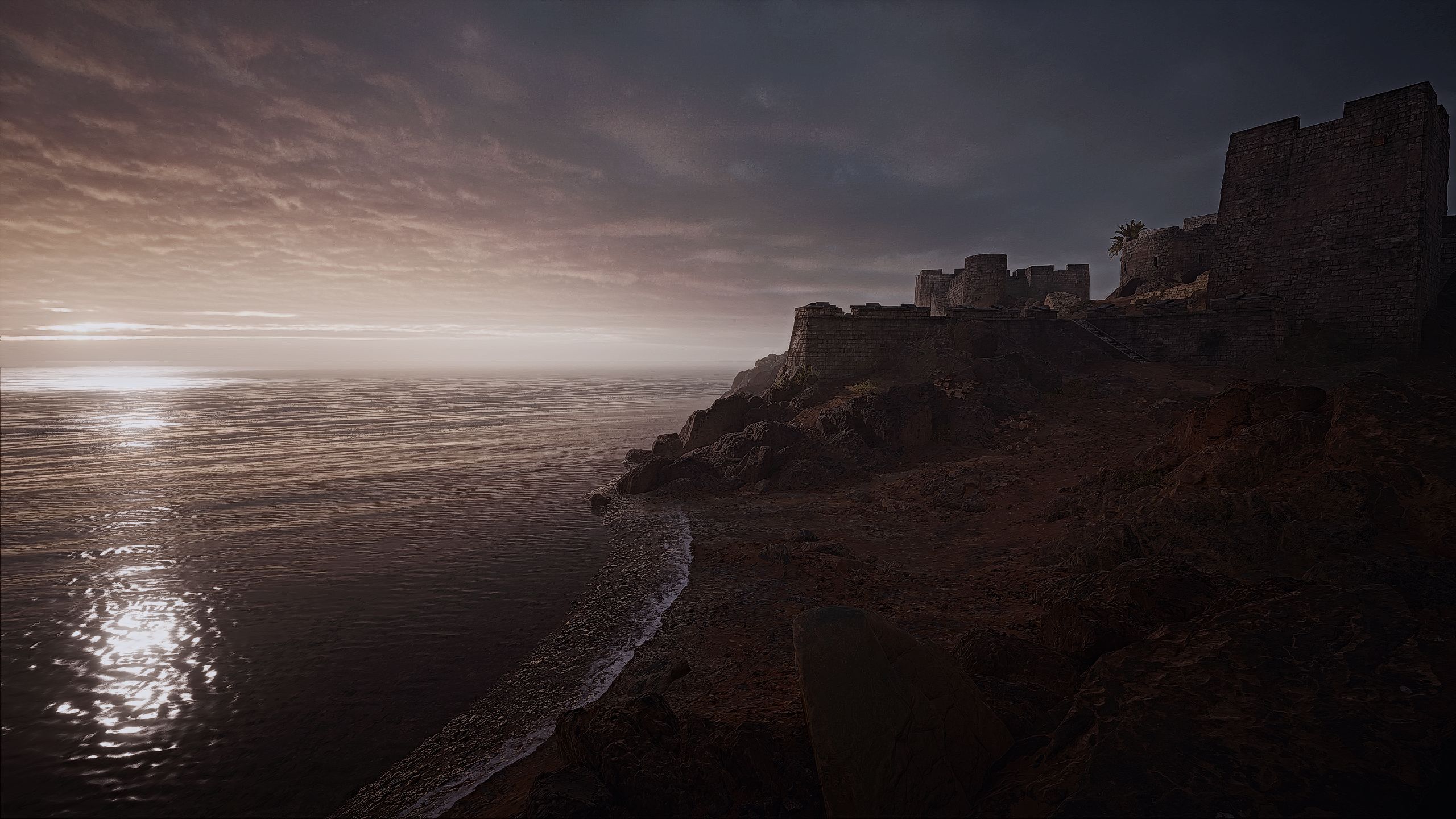 video game, battlefield 1, fortress, scenery, sea, sunset, battlefield cellphone