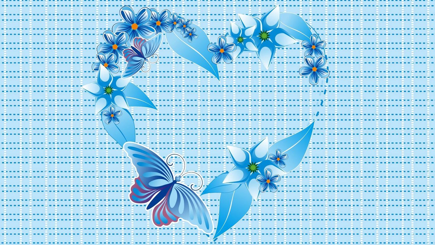 Бабочки на голубом фоне