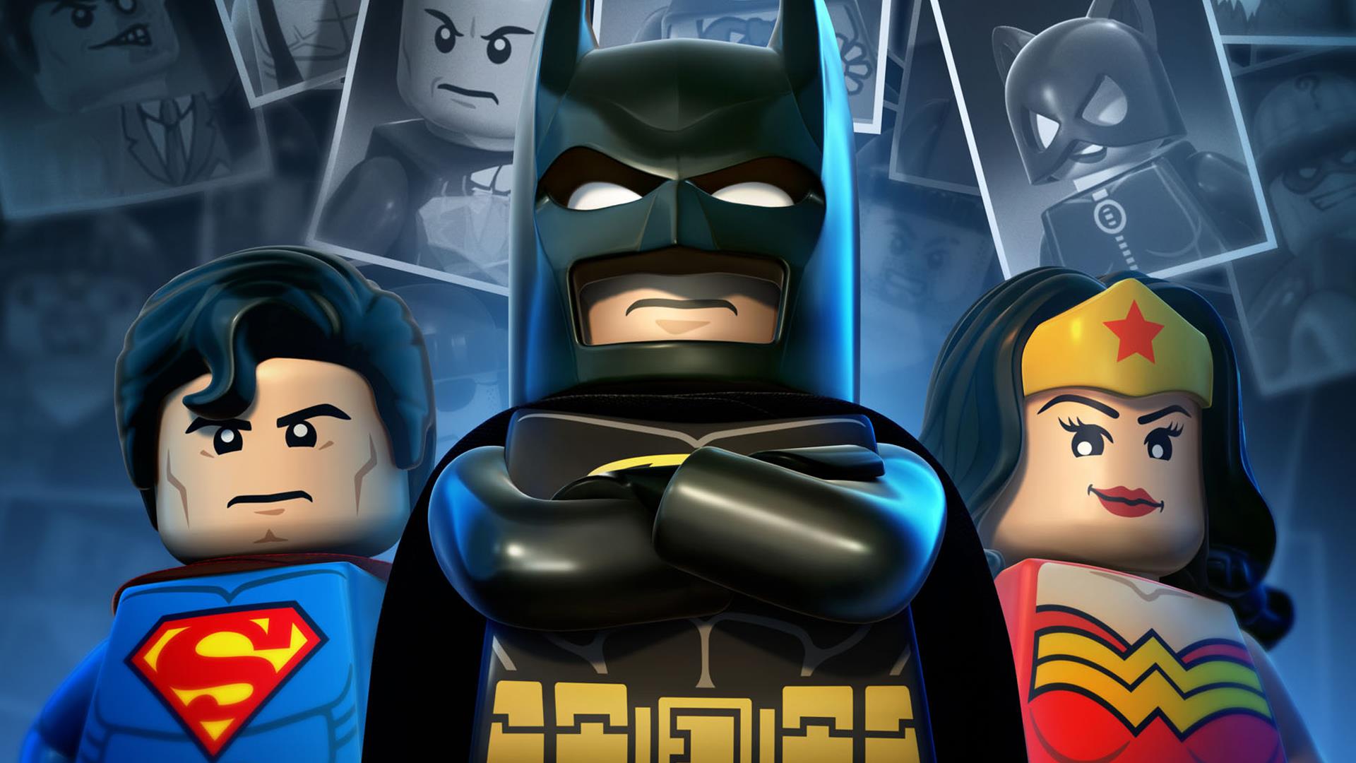 260856 baixar papel de parede videogame, lego batman 2: super heróis da dc, homem morcego, mulher gato, lex luthor, super homen, duas caras, mulher maravilha, lego - protetores de tela e imagens gratuitamente