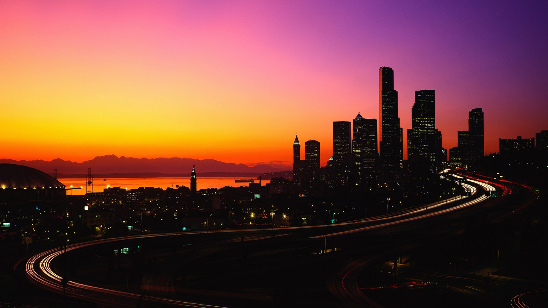 Панорама Лос Анджелес на рассвете