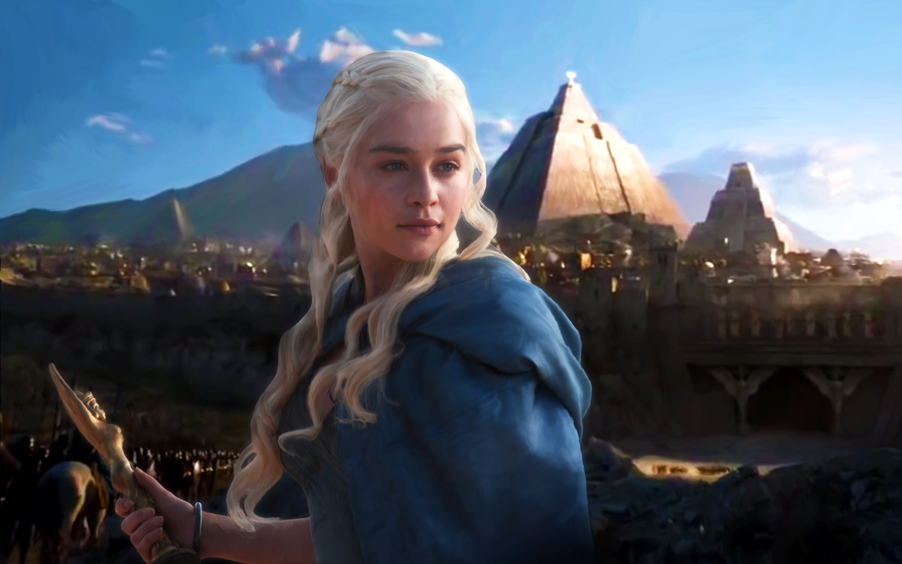 game of thrones, tv show, daenerys targaryen, emilia clarke Panoramic Wallpaper