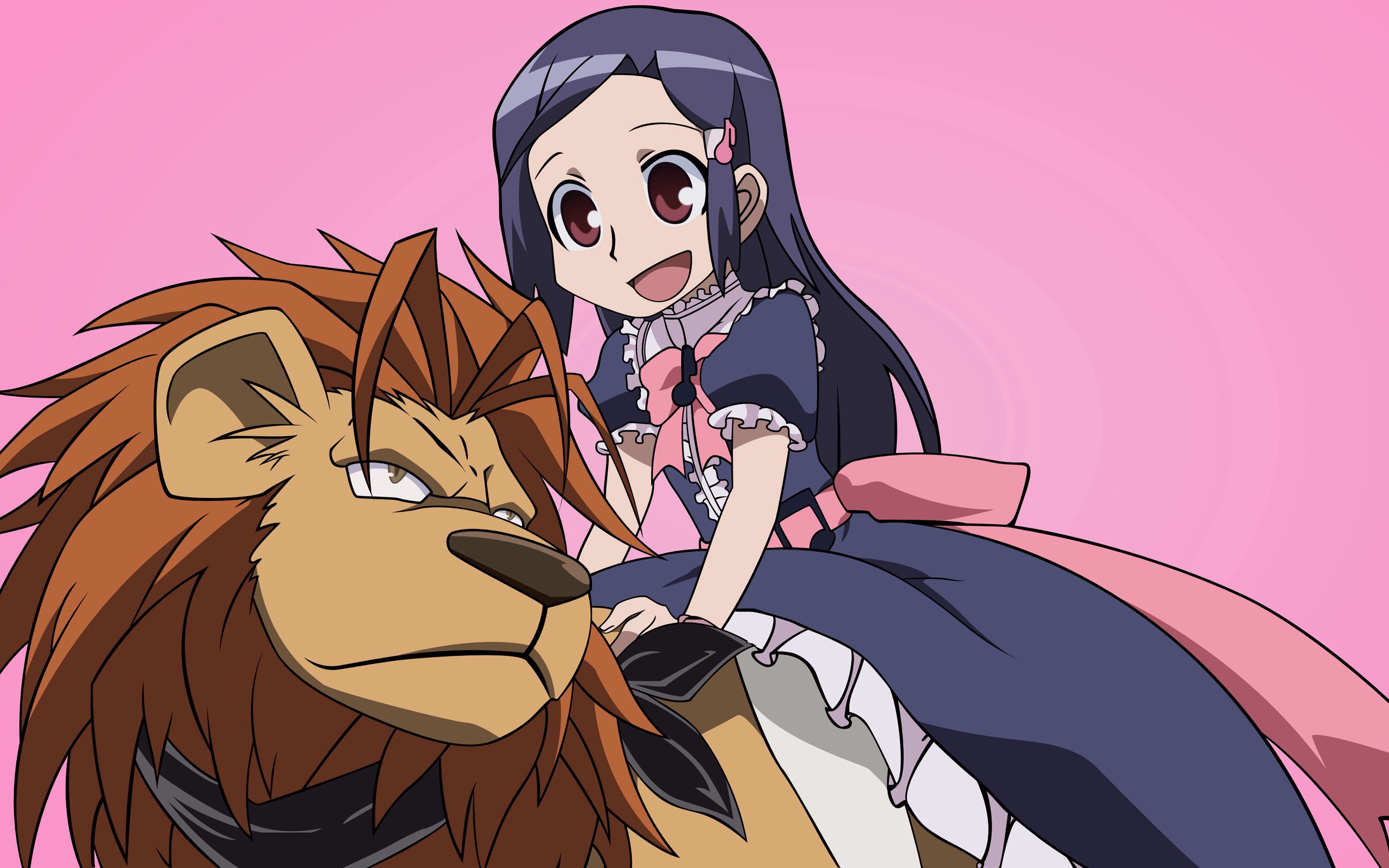 150310 Bild herunterladen anime, mädchen, ein löwe, löwe, das mädchen, animeshka, freude - Hintergrundbilder und Bildschirmschoner kostenlos