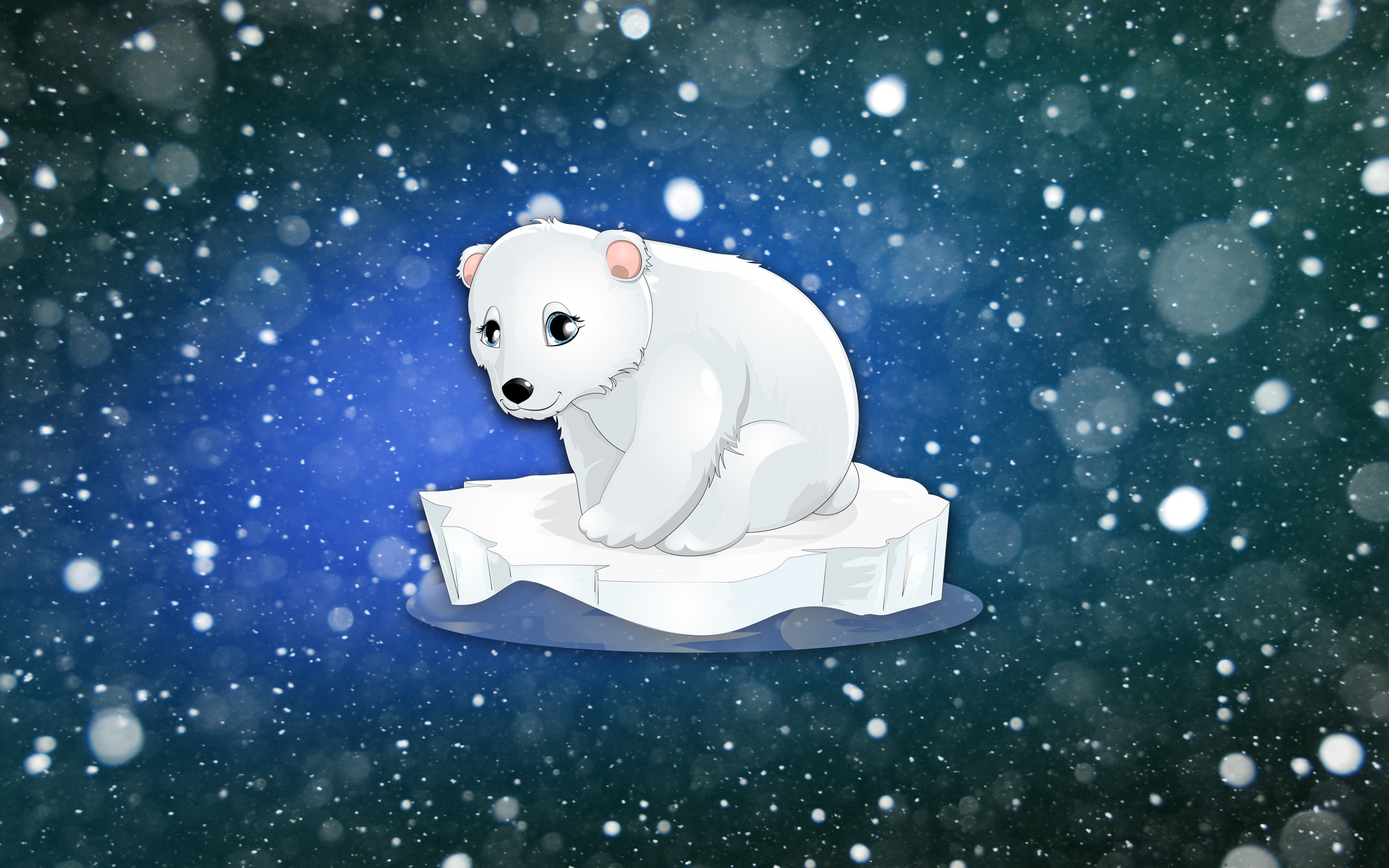 Белый медведь на льдине Умка