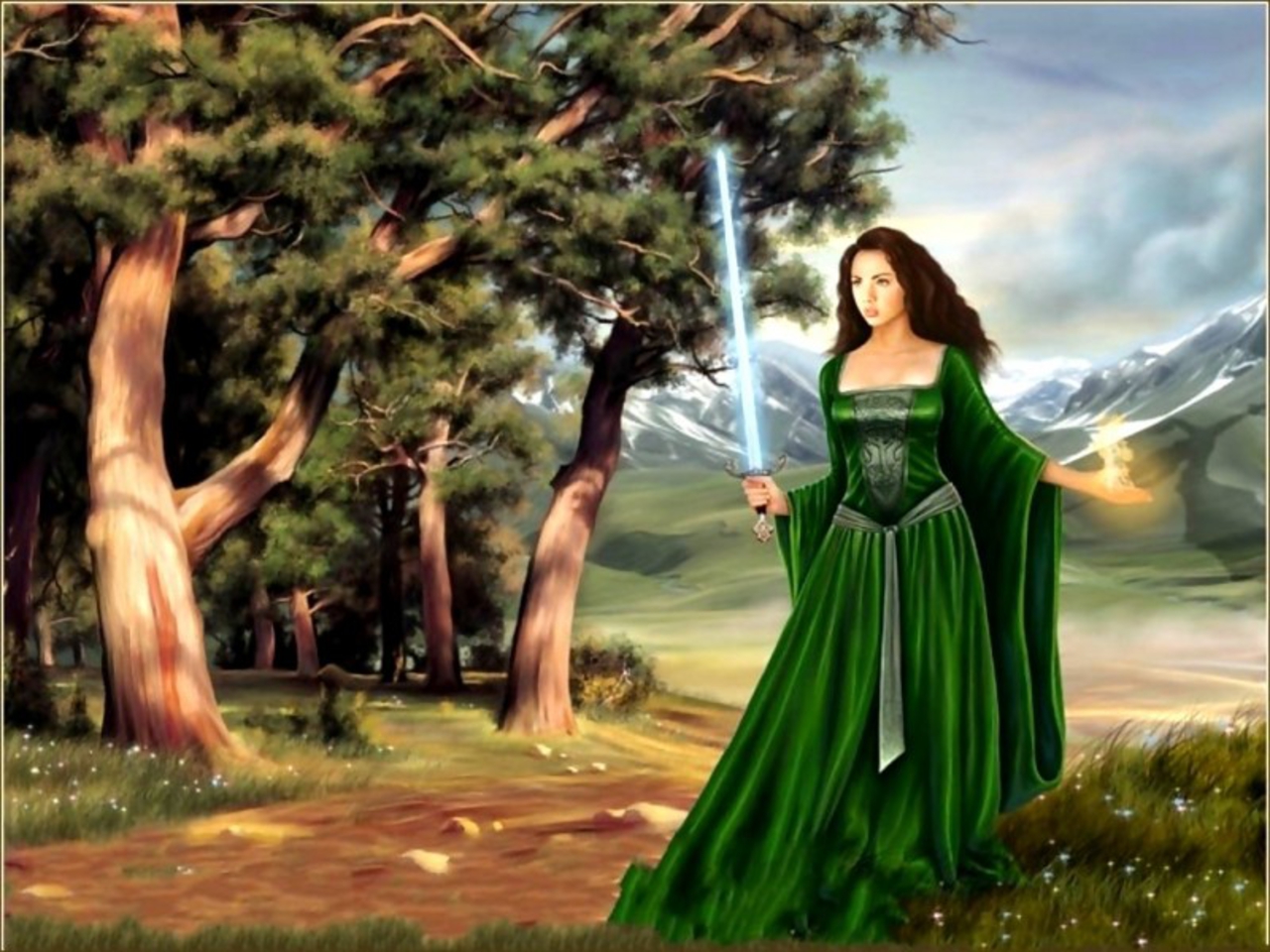 1440814 скачать картинку фэнтези, женщины, меч - обои и заставки бесплатно