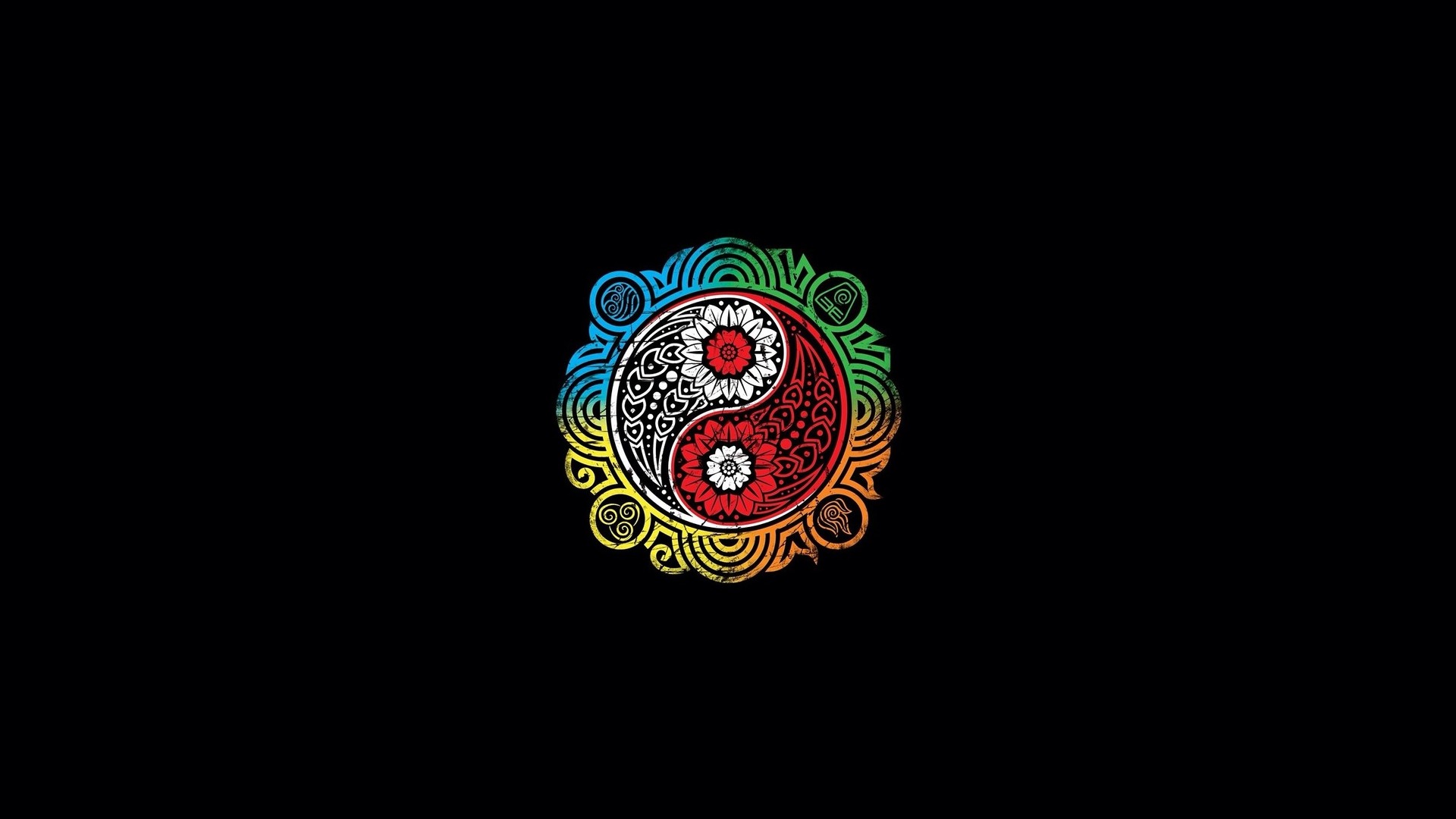 724597 Hintergrundbild herunterladen yin yang, religiös, farben - Bildschirmschoner und Bilder kostenlos