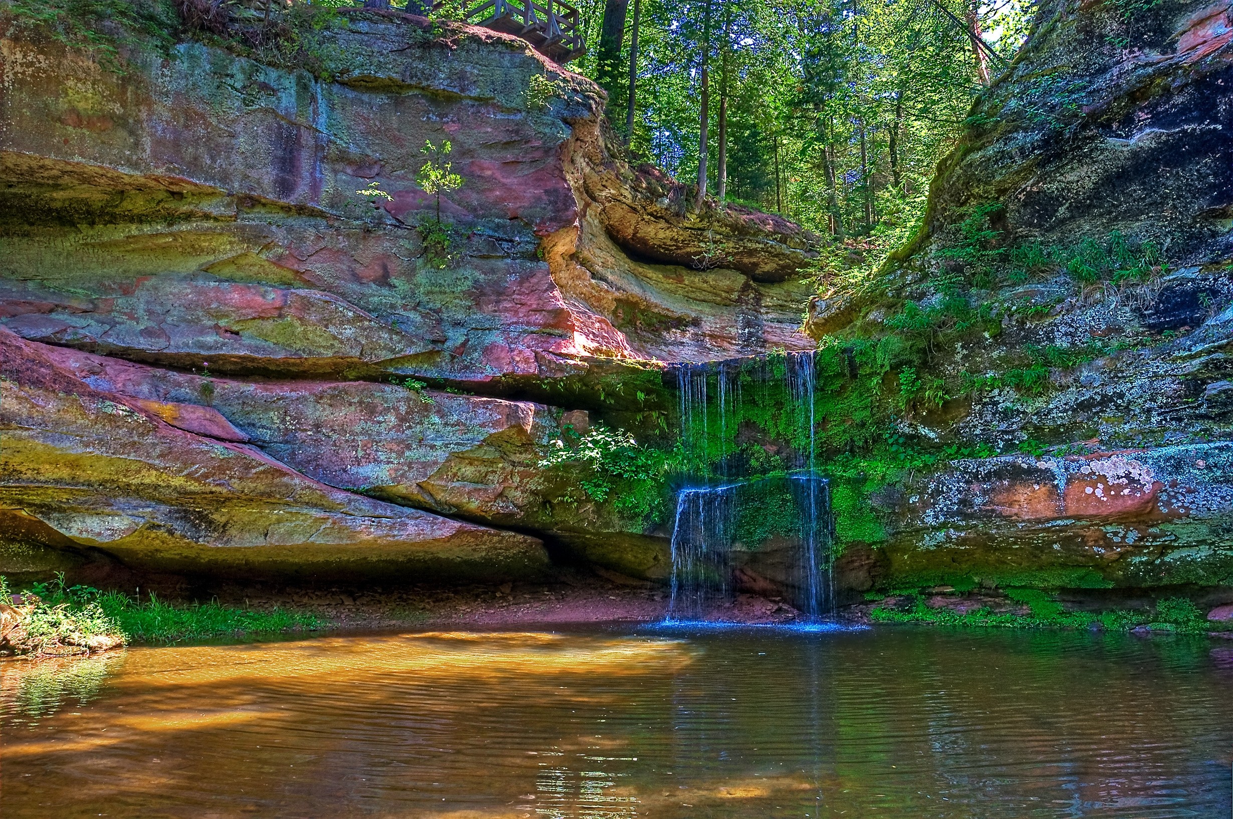 rivers, nature, motley, stones, waterfall, multicolored download HD wallpaper