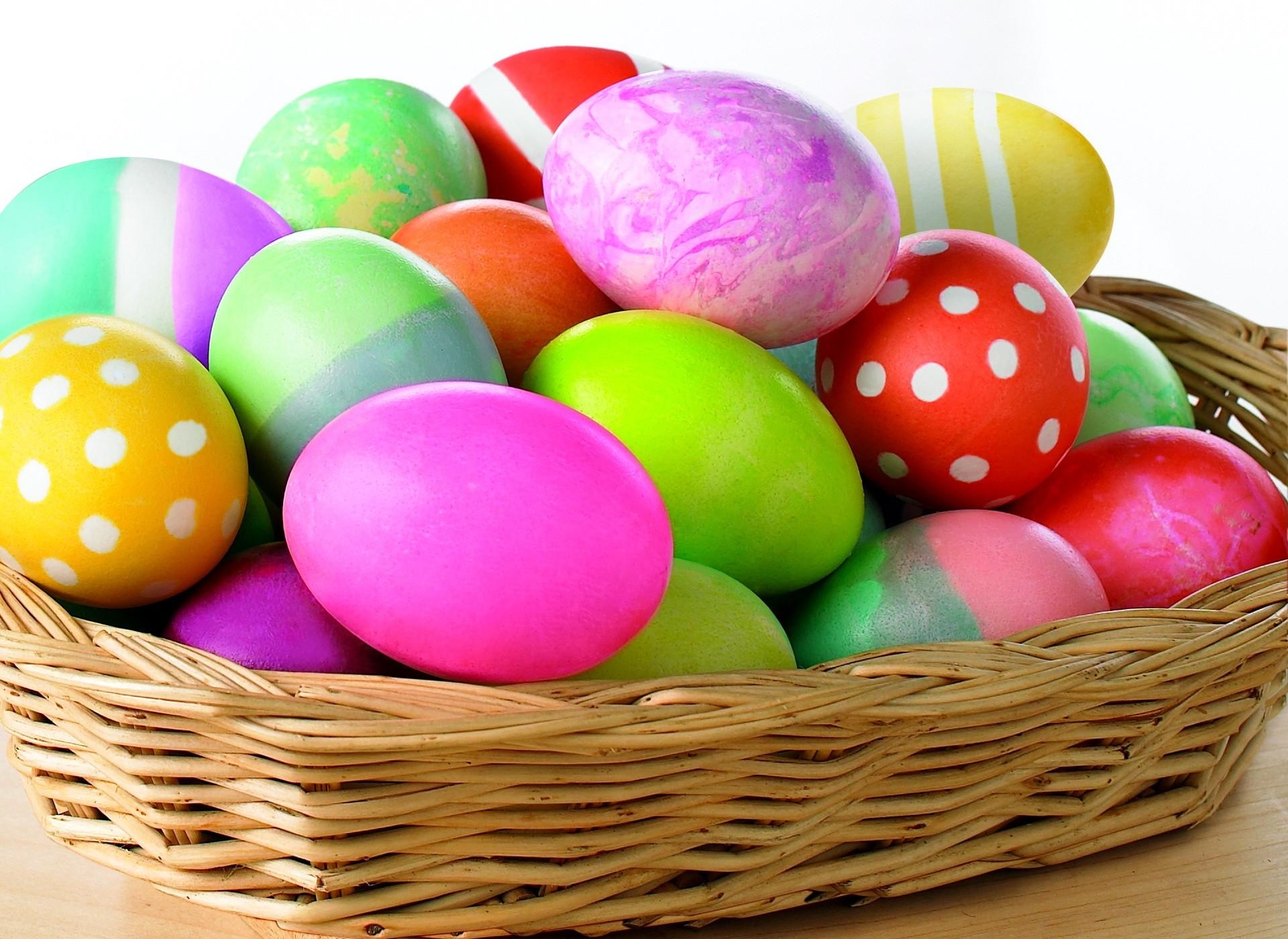 easter, holidays, eggs, mountain, bright, holiday, colorful, basket, painted QHD