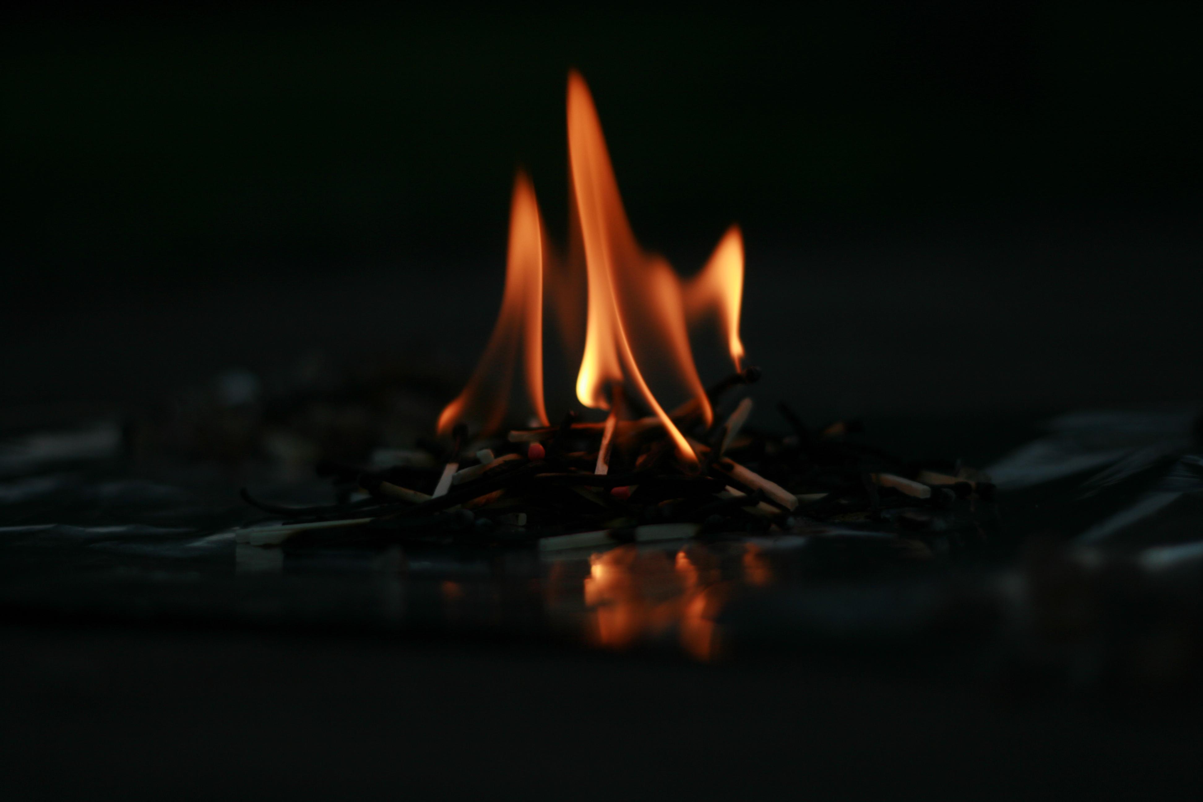 fire, dark, flame, matches