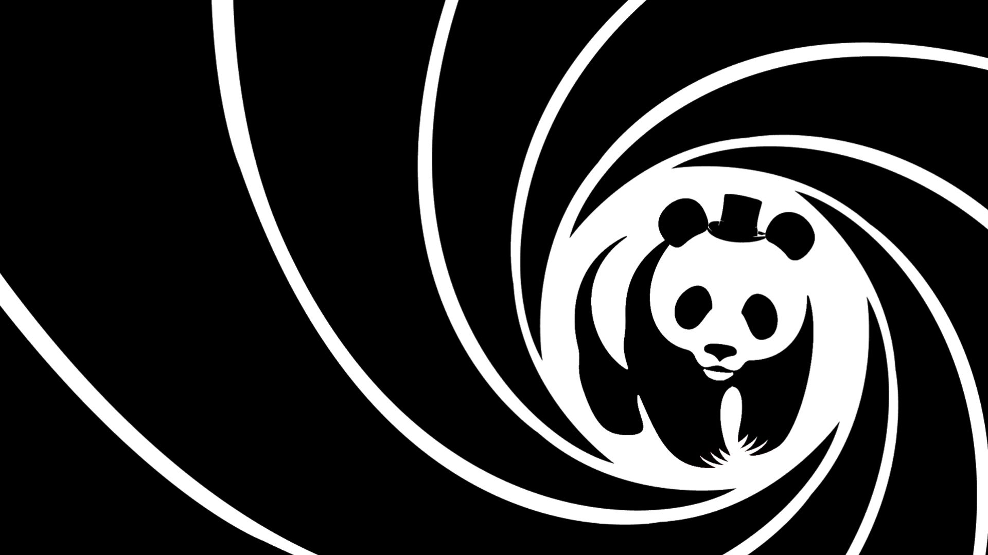 Панда на черном фоне