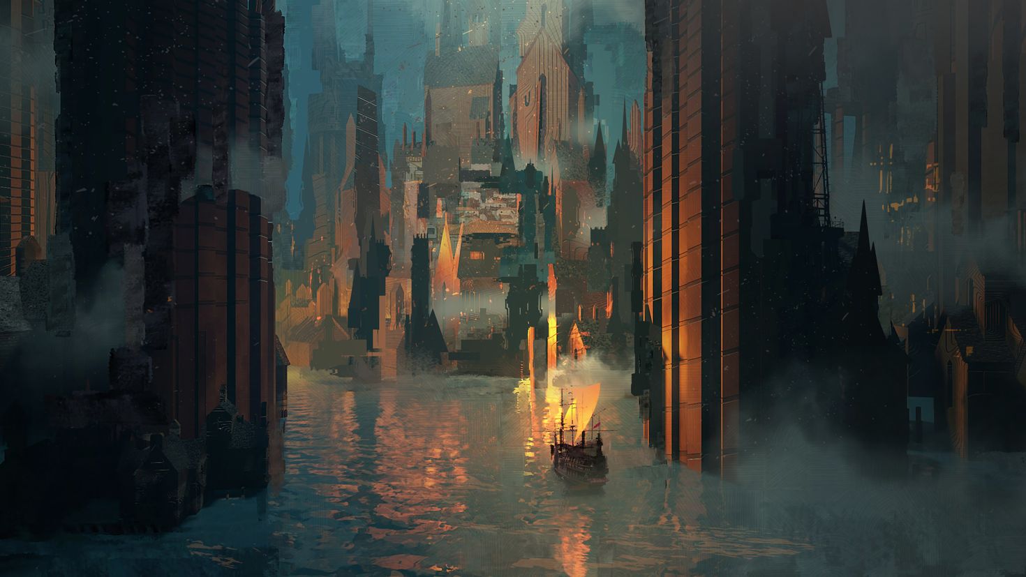 Затопленный город арт