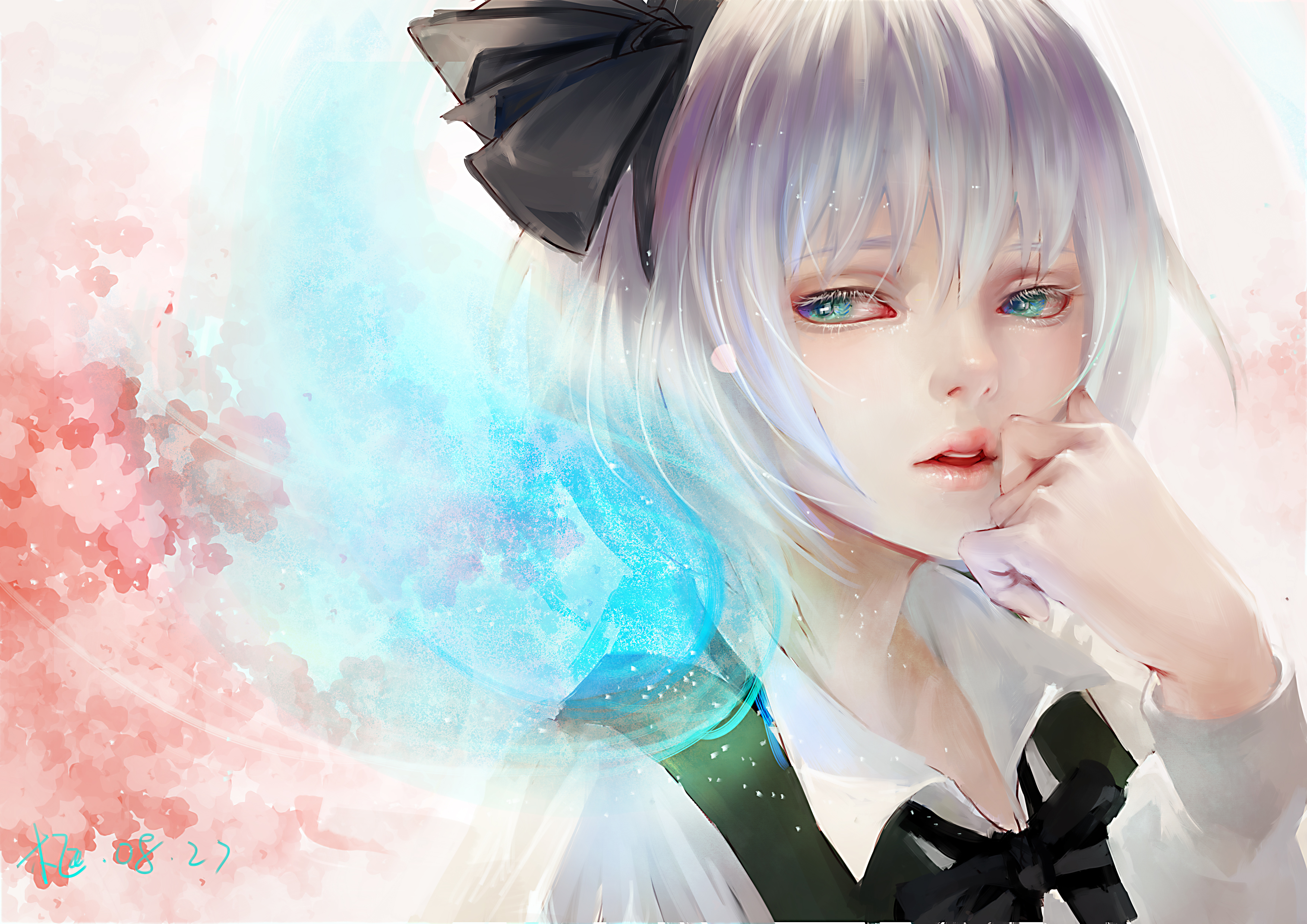 Pixiv id. Youmu konpaku Art. Девушка с короткими волосами арт.