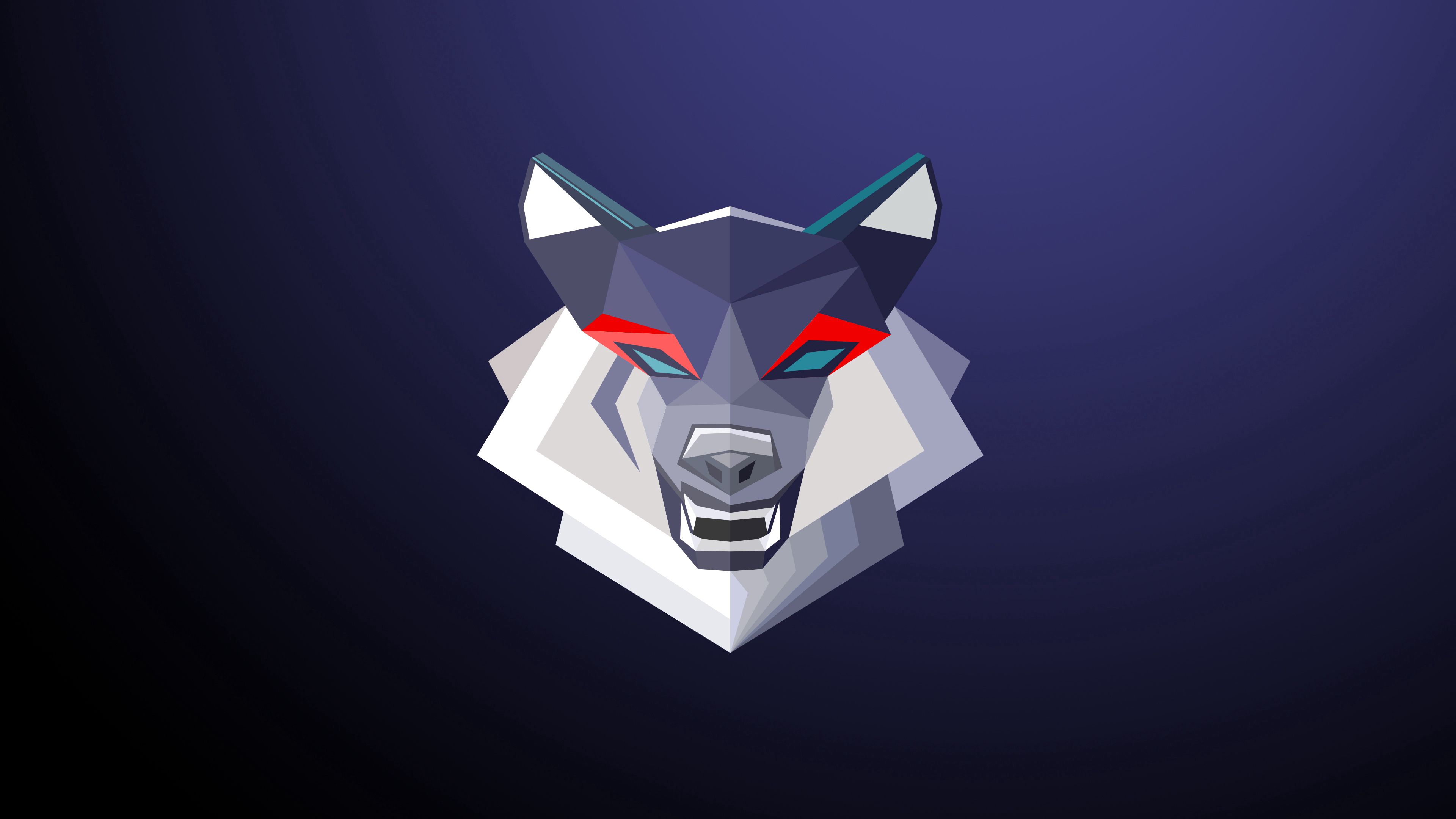 Download mobile wallpaper Grin, Geometric, Art, Minimalism, Wolf for free.
