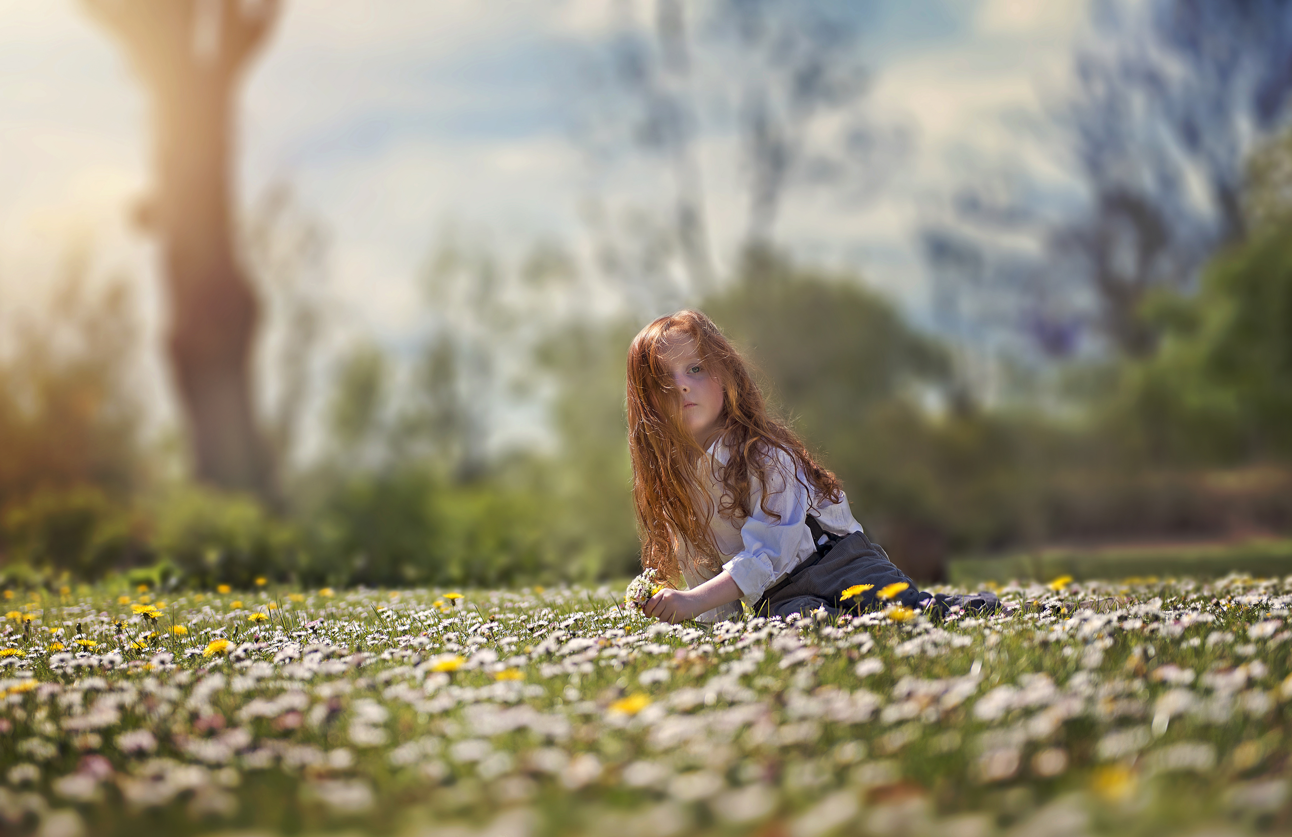 Воскресные девочки. Рыжая девочка в поле. Девочка сидит в поле. Девочка с рыжими волосами в поле. Маленькая девочка сидящая на Поляне.