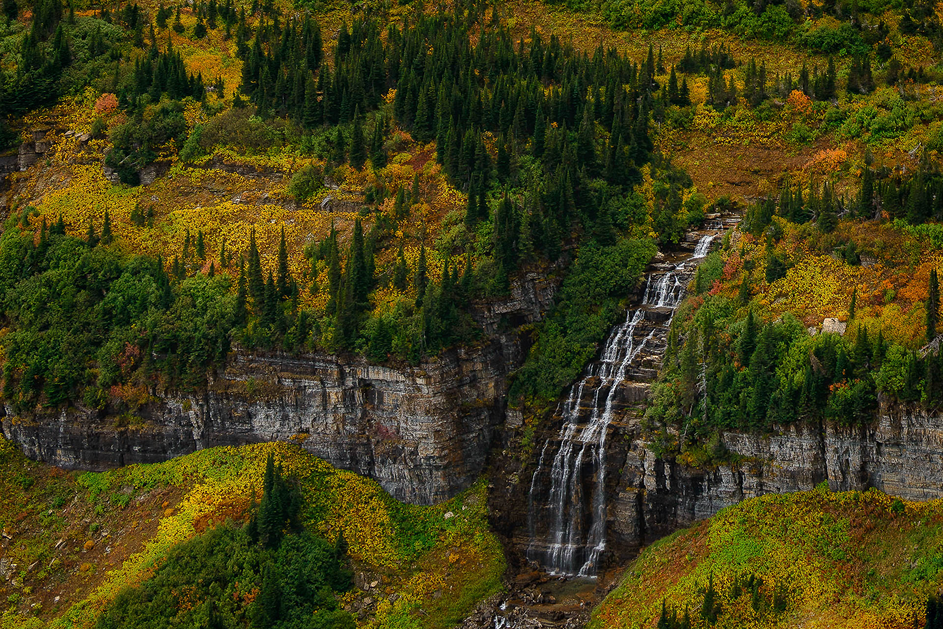 glacier national park, earth, waterfall, national park