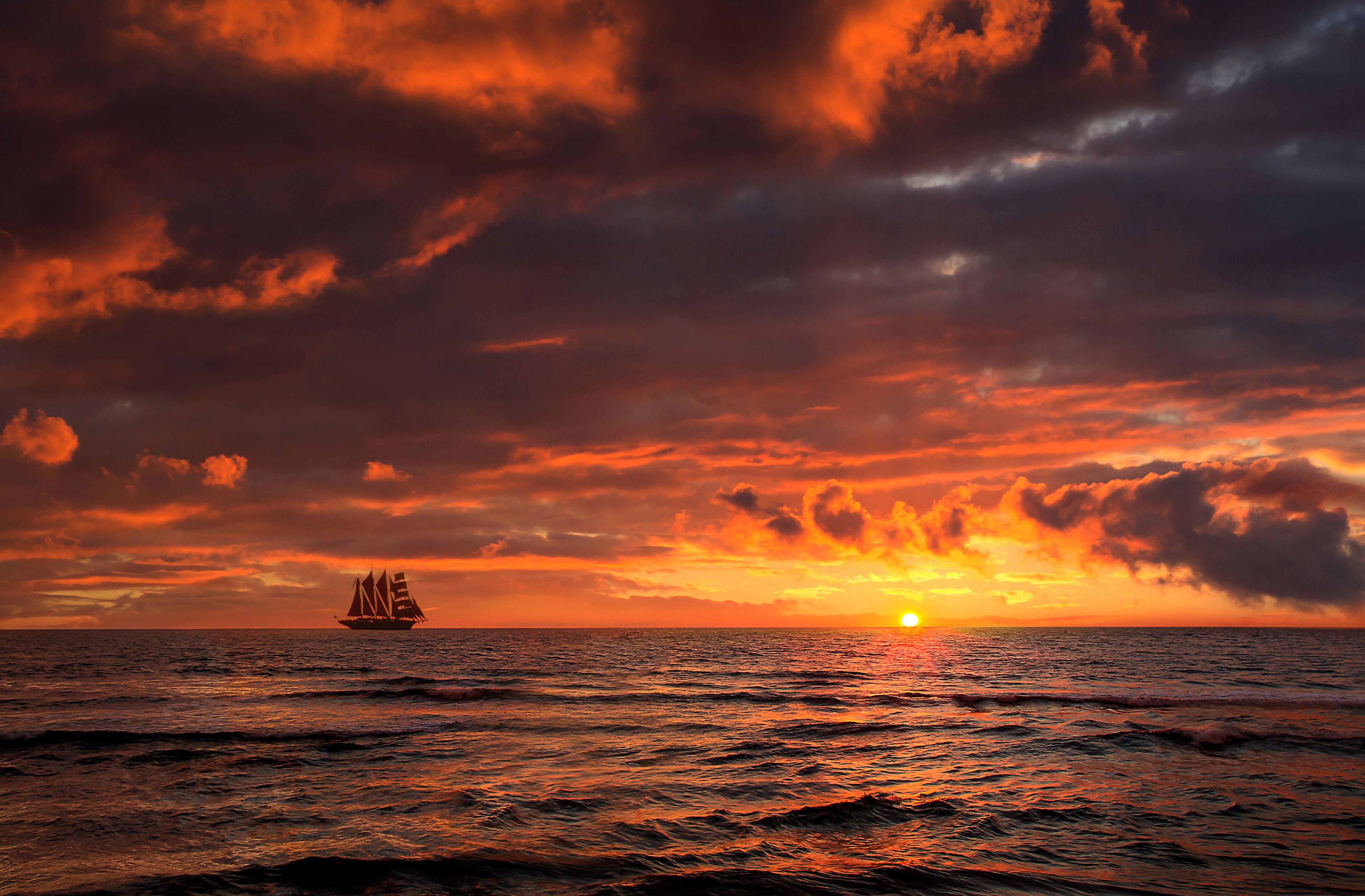 Фото заката на море. 