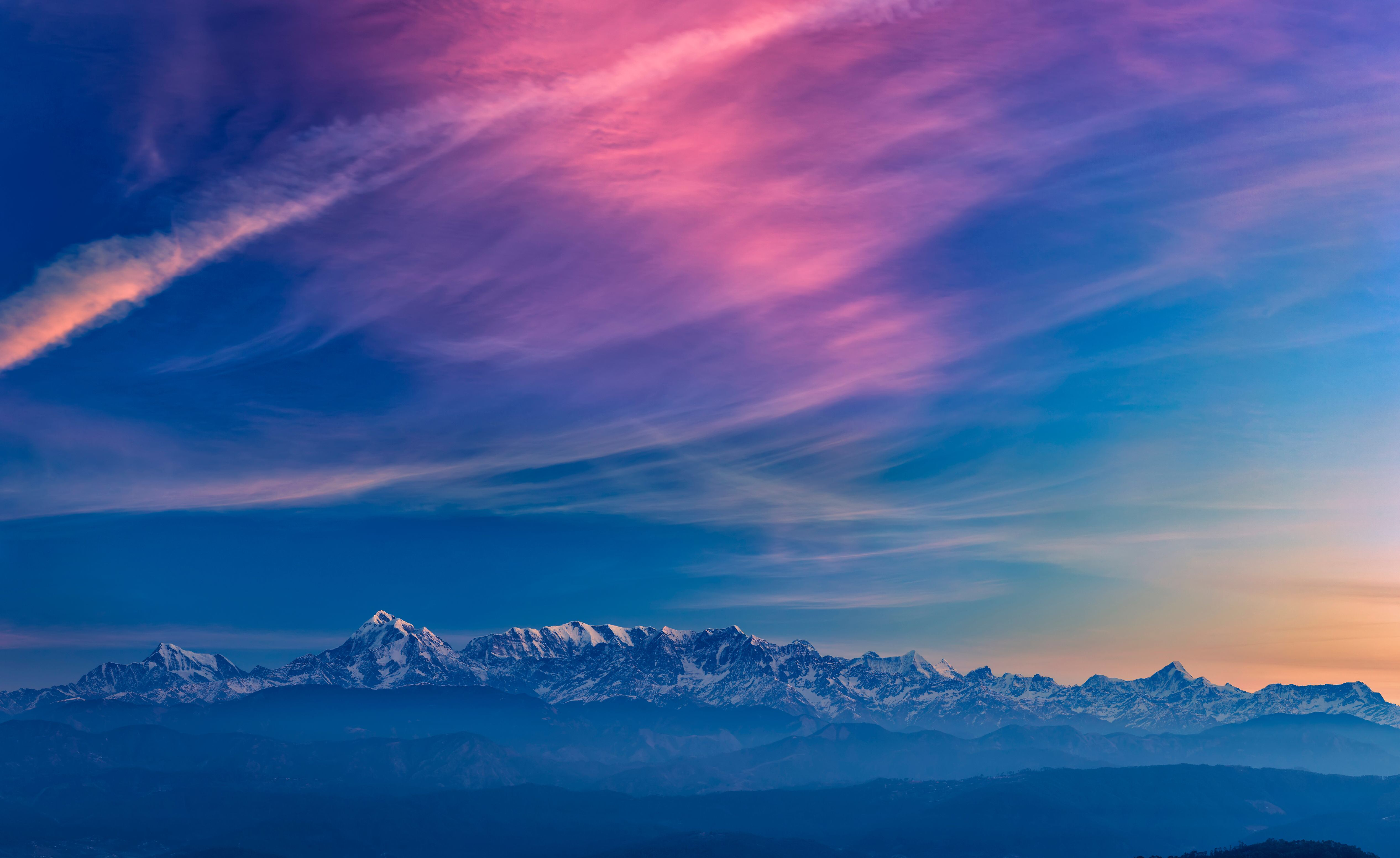 Laden Sie das Nebel, Clouds, Sunset, Mountains, Natur, Landschaft-Bild kostenlos auf Ihren PC-Desktop herunter